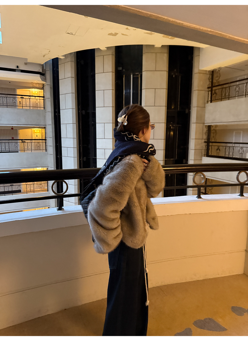 LelyMooch ふわふわエコファーコート｜オートミール  LEM268