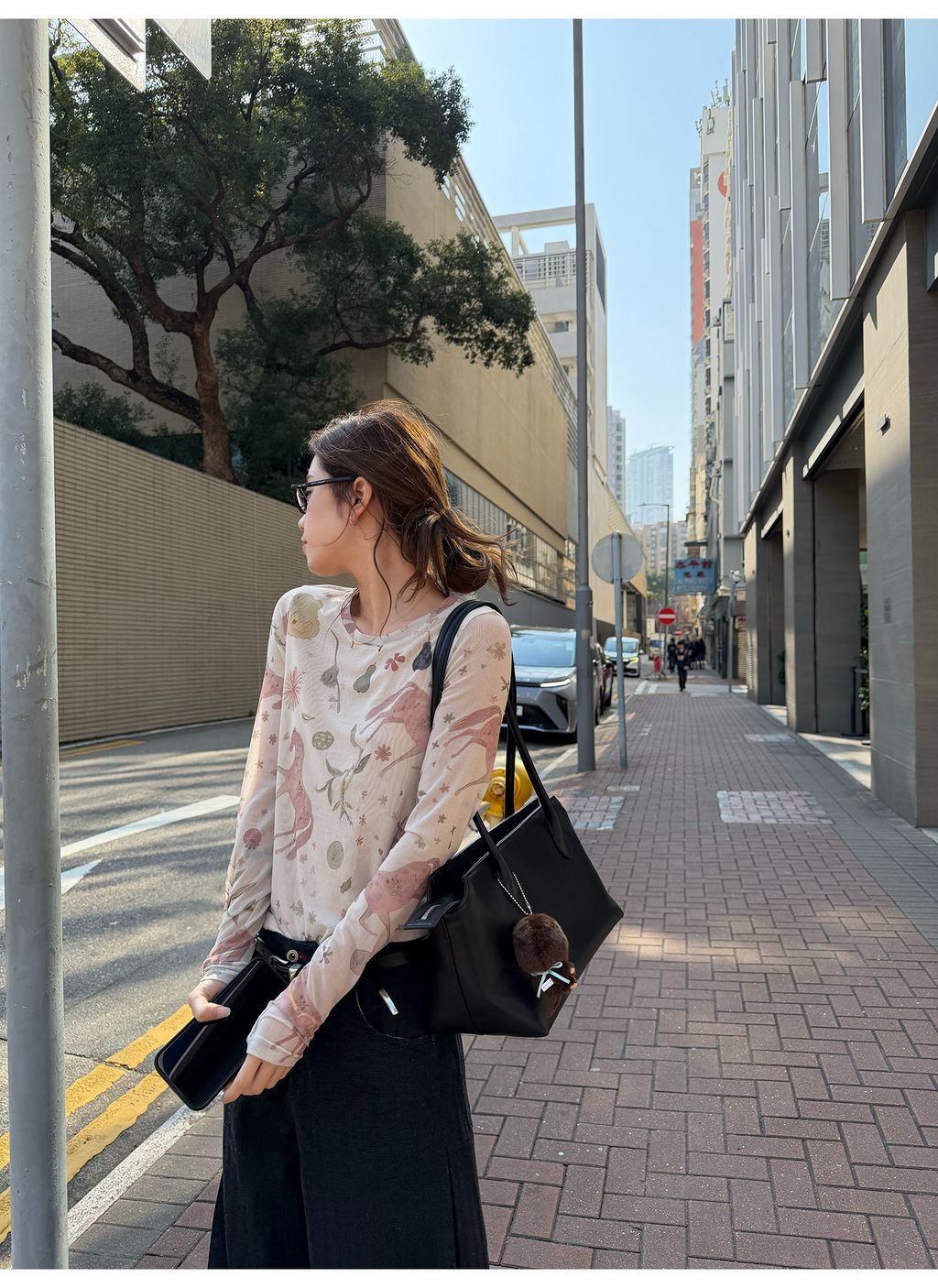 LelyMooch アート総柄シアーメッシュトップス  LEM314