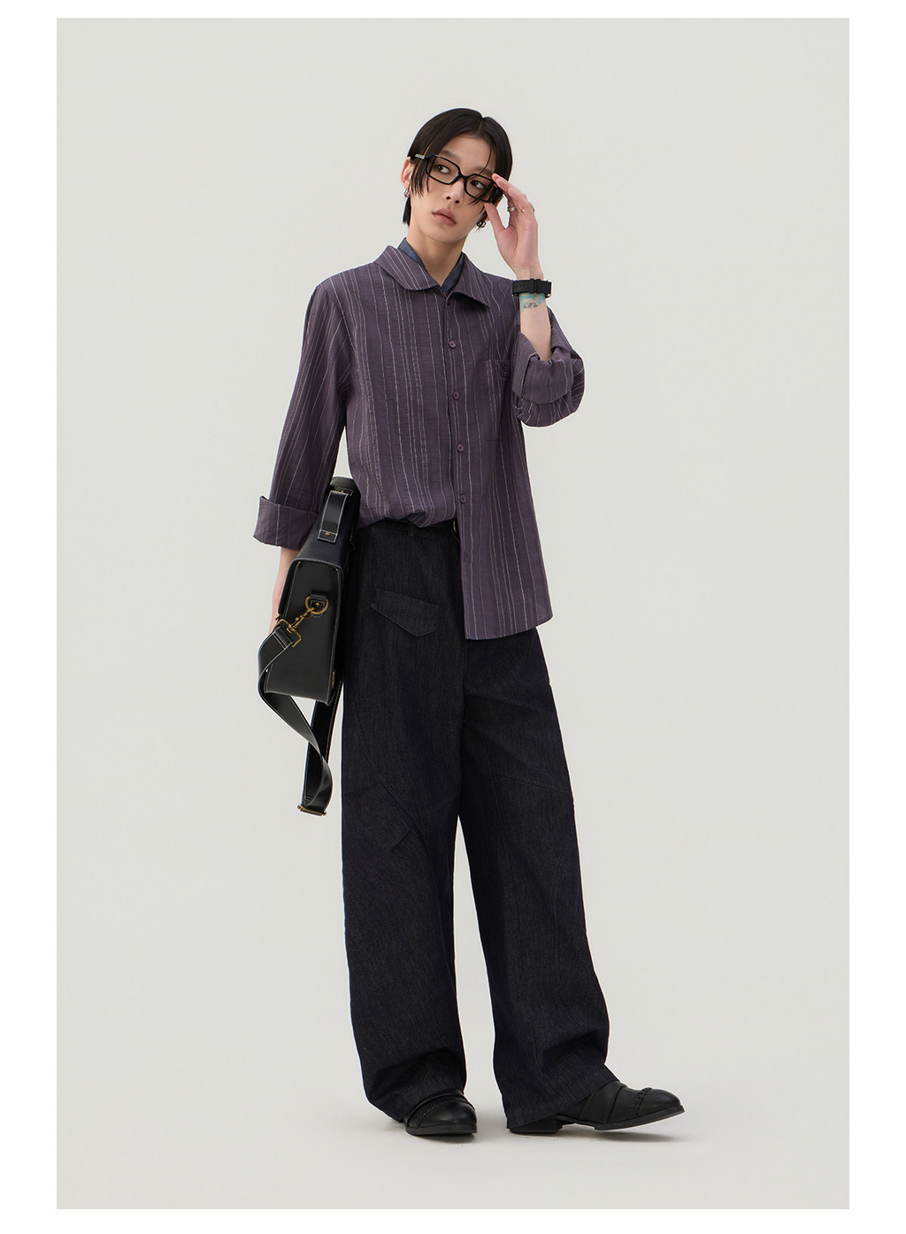 細縦縞 レギュラーシャツ  LOM043