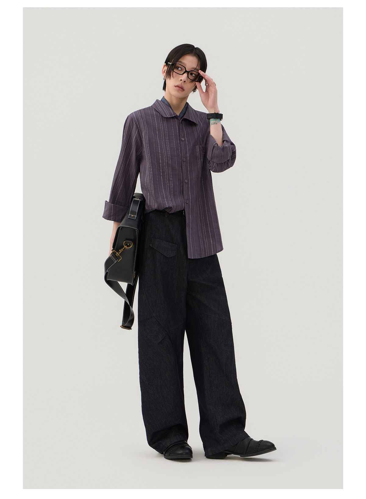 細縦縞 レギュラーシャツ  LOM043