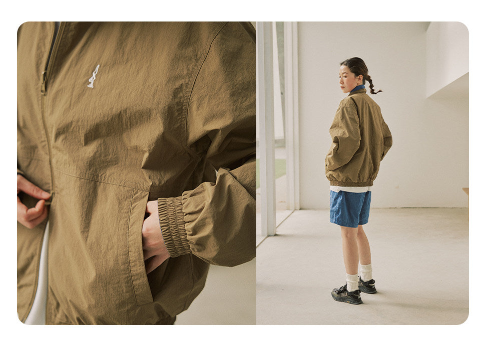 防風×配色リバーシブル仕様 立ち襟スポーツジャケット  LOM032