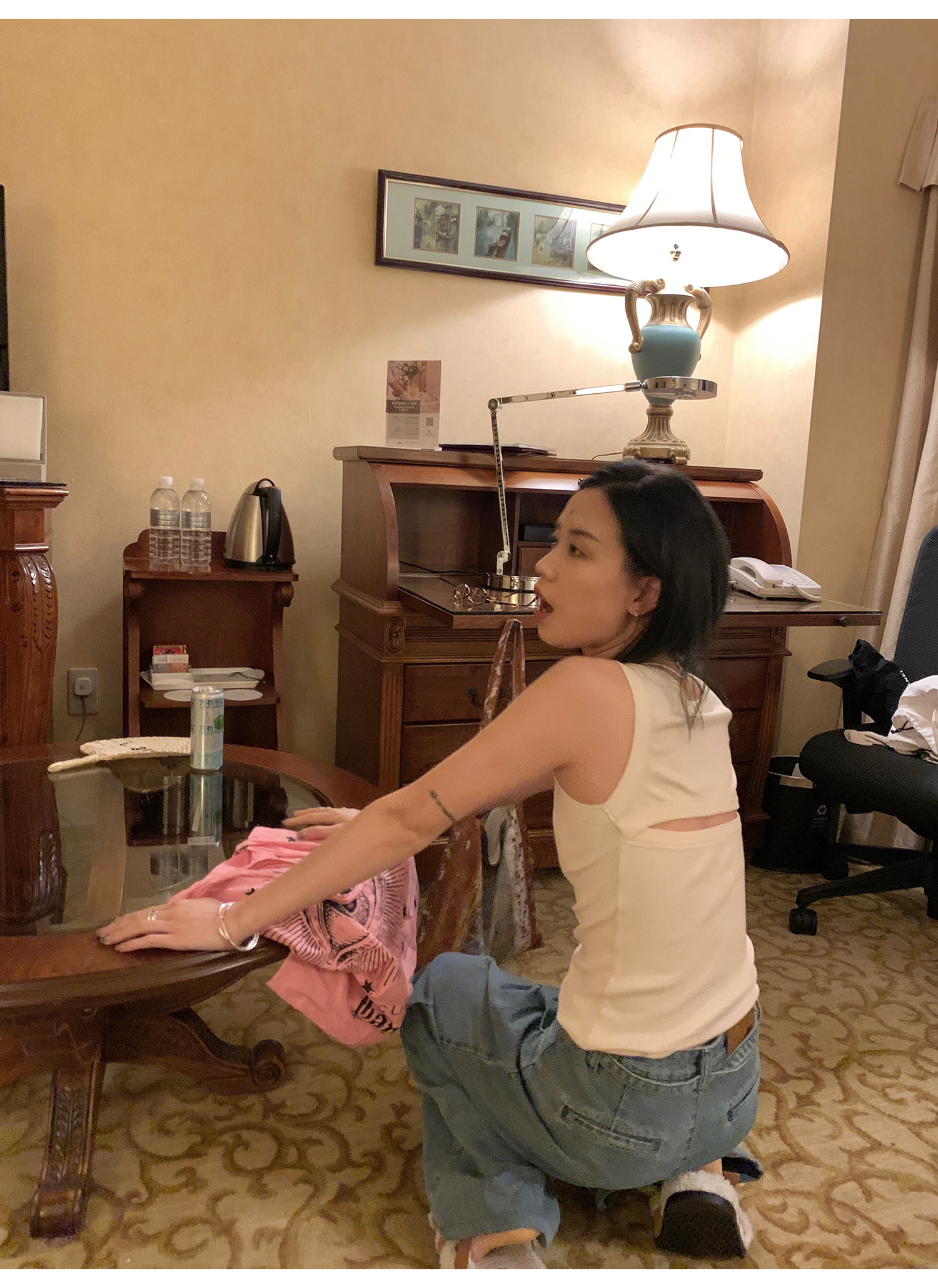 LelyMooch Back Lace Knit Tank Top LEM073