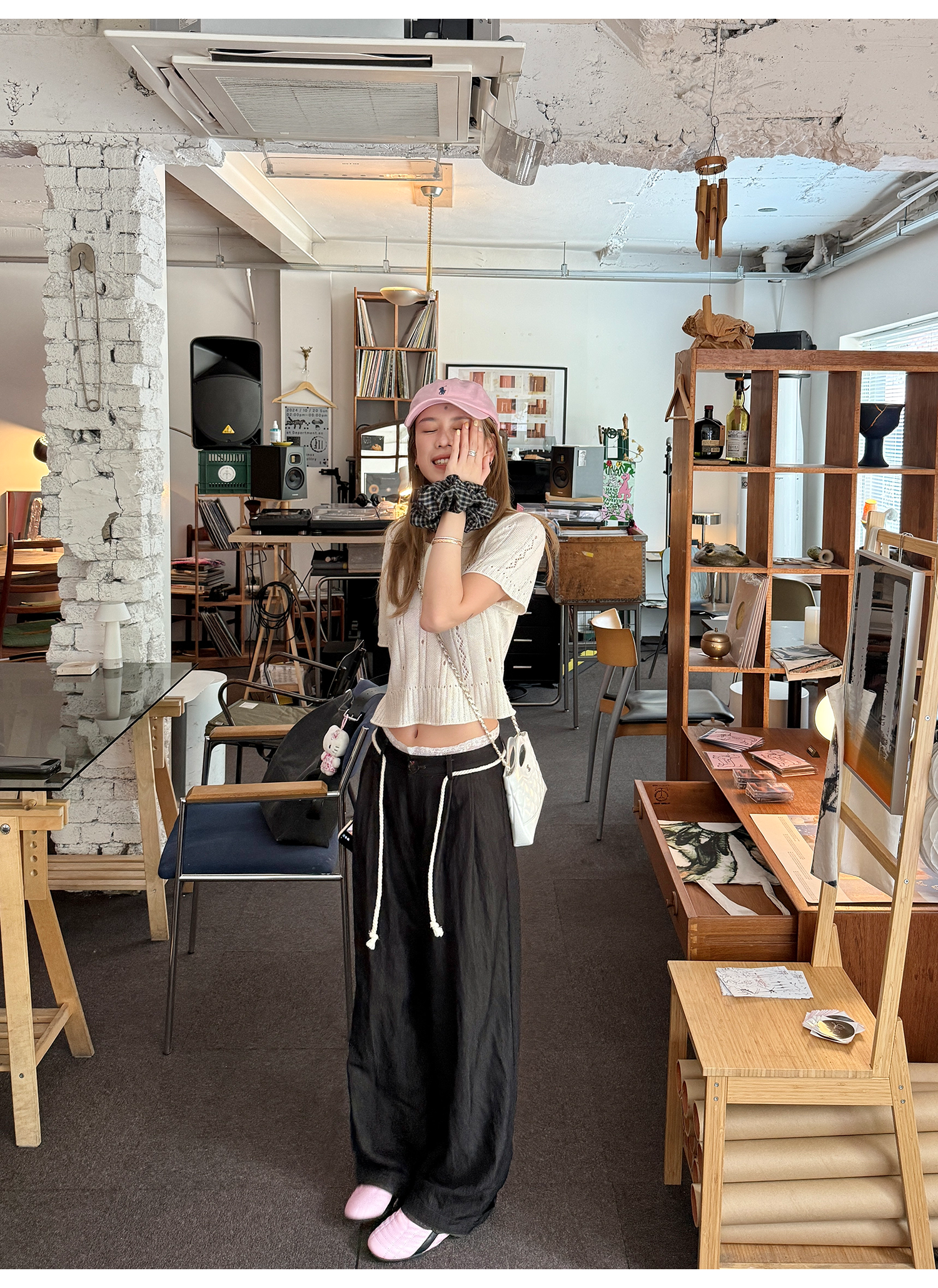 LelyMooch リボン付とろみパンツ　LEM167