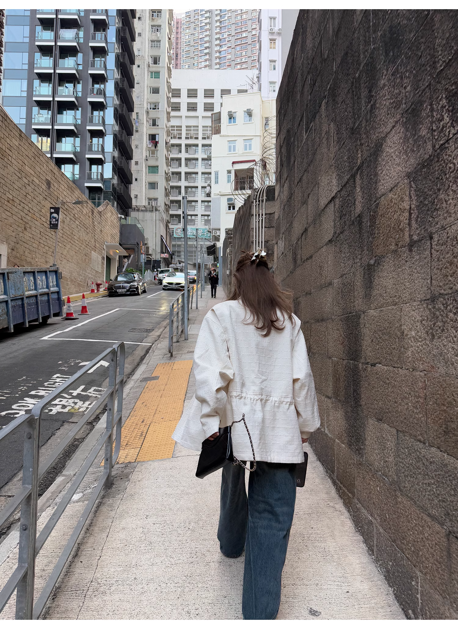 LelyMooch Checkered Trench Coat Midi Length LEM077