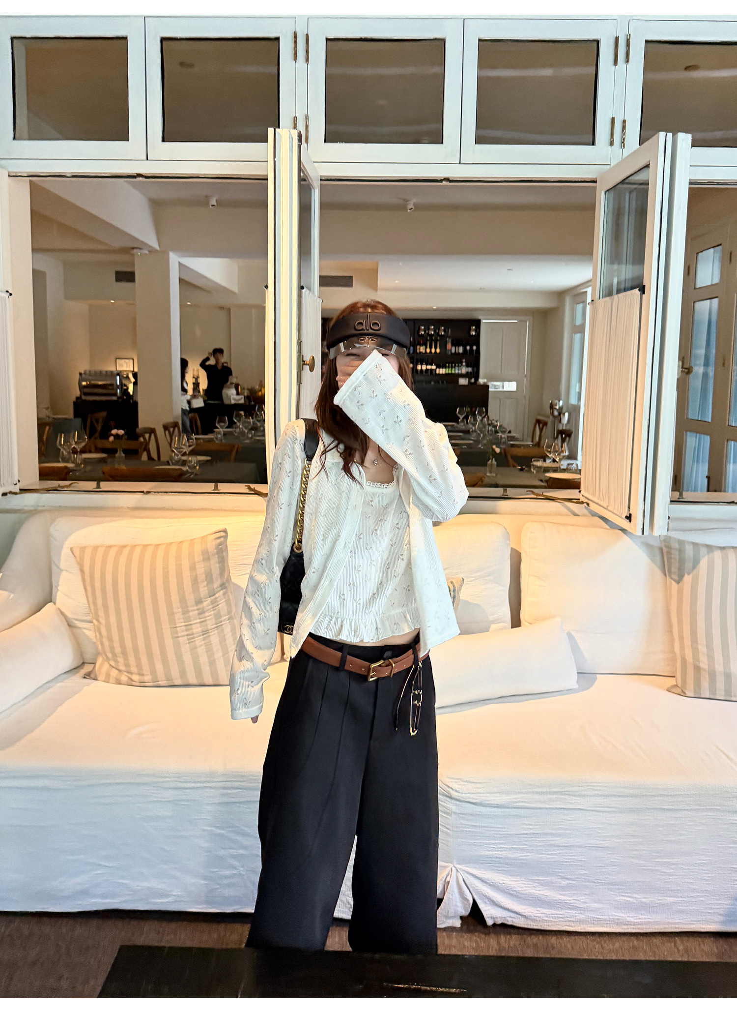 LelyMooch Aライン ワイドパンツ七分丈  LEM202