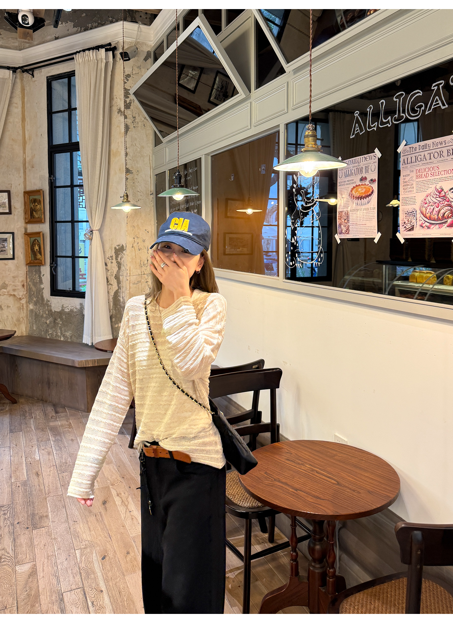 LelyMooch  薄手ニット 透かし感 レーヨン×リネン LEM127