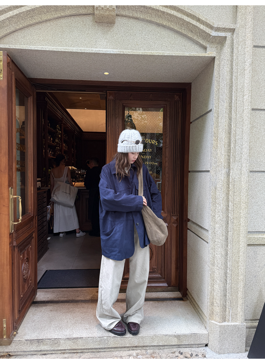 LelyMooch ウォッシュ加工×スタッズワイドパンツ　LEM243