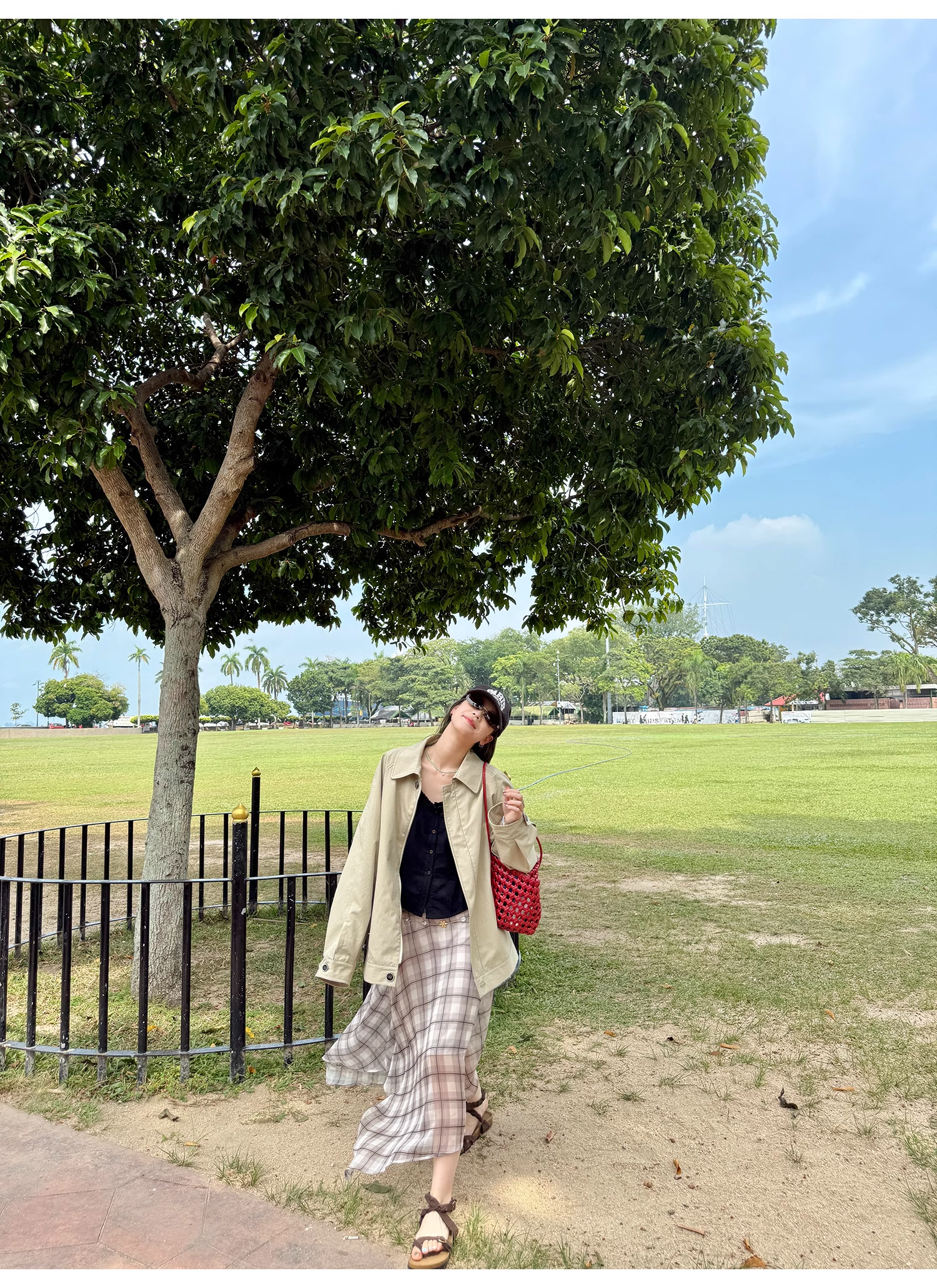 LelyMooch  エレガントフレンチ シフォンチェックスカート  LEM096