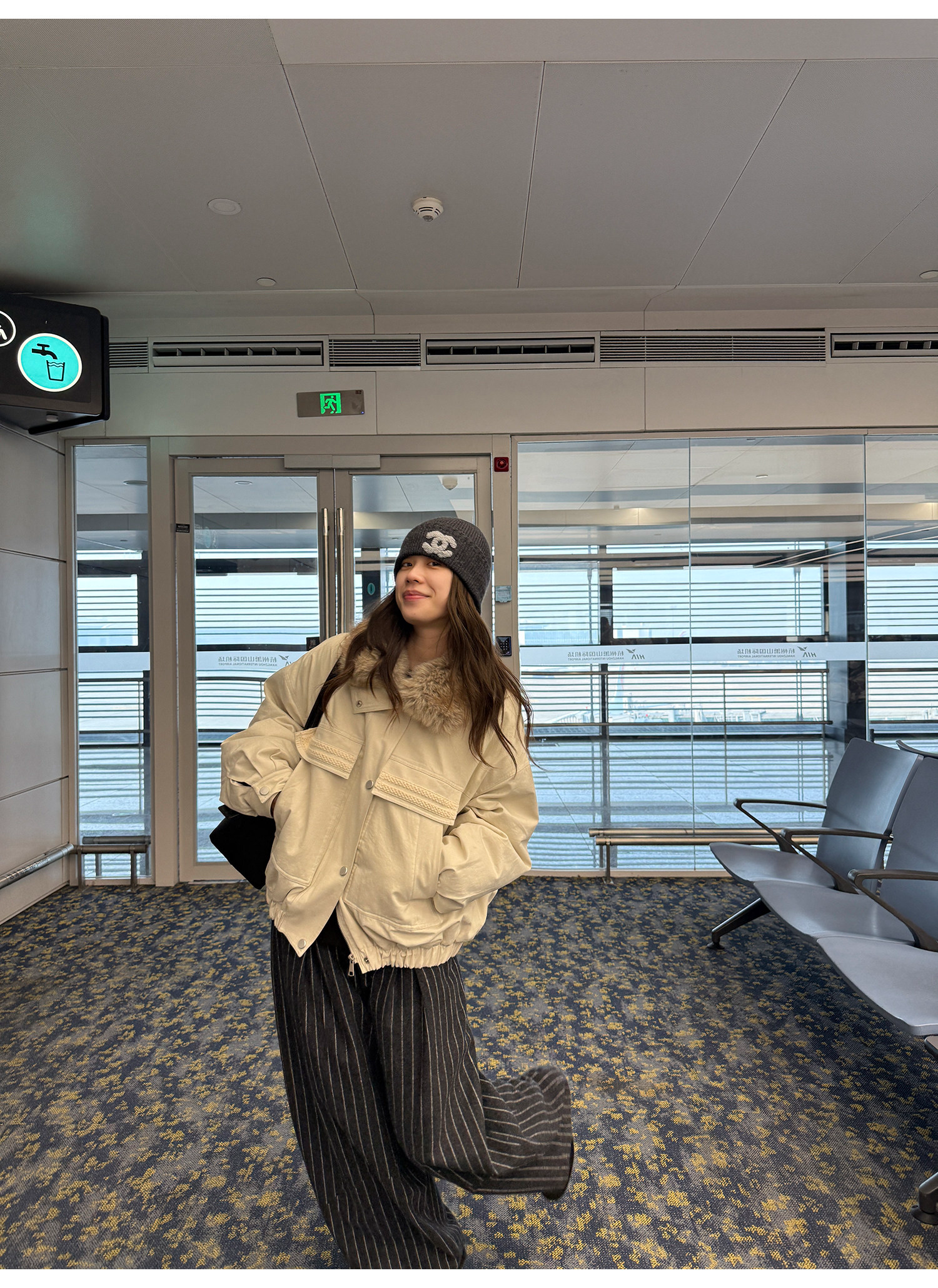 LelyMooch 取り外し襟付き 中綿ショートアウター  LEM305