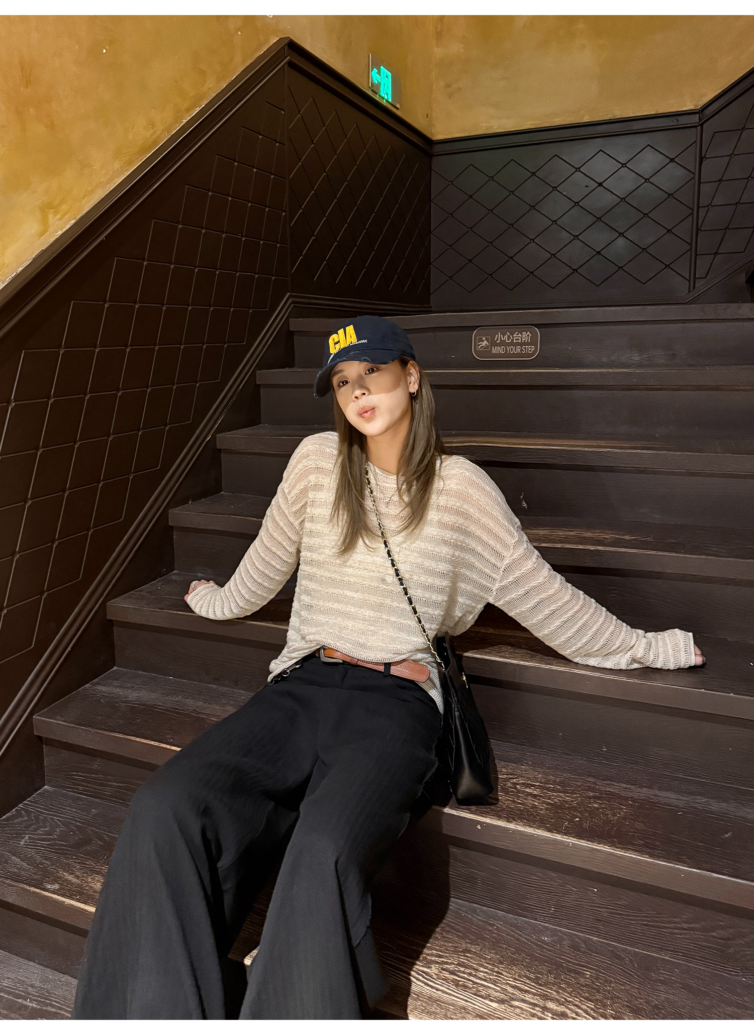 LelyMooch  薄手ニット 透かし感 レーヨン×リネン LEM127