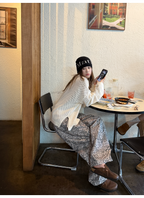 LelyMooch ゆるニットフリンジカーディガン  LEM249