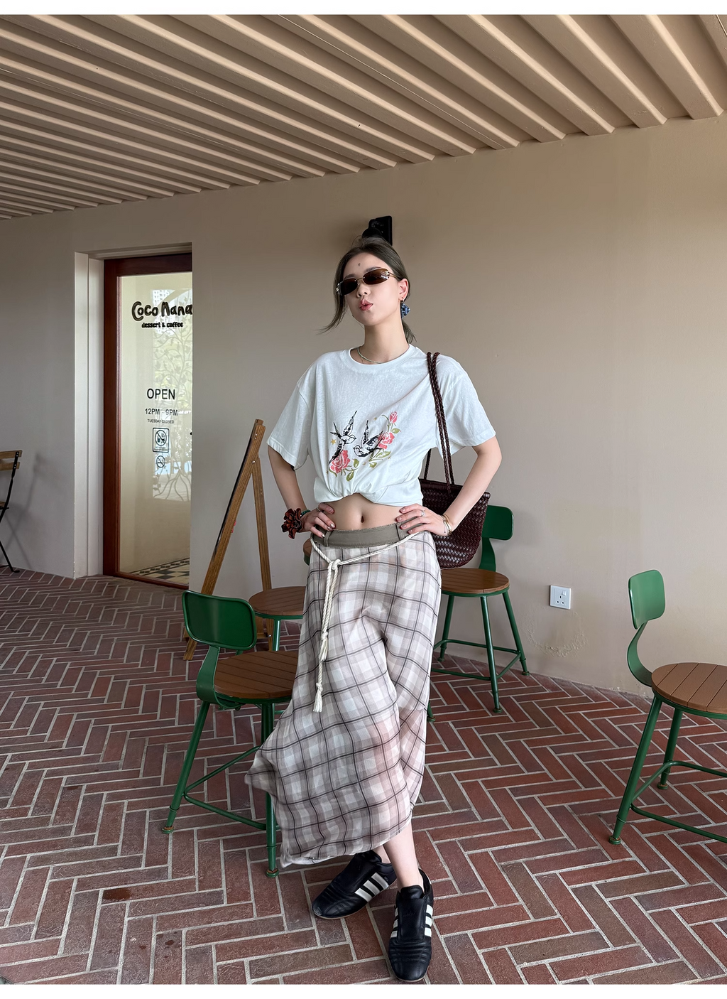 LelyMooch  プリント半袖Tシャツ ラウンドネック  LEM110