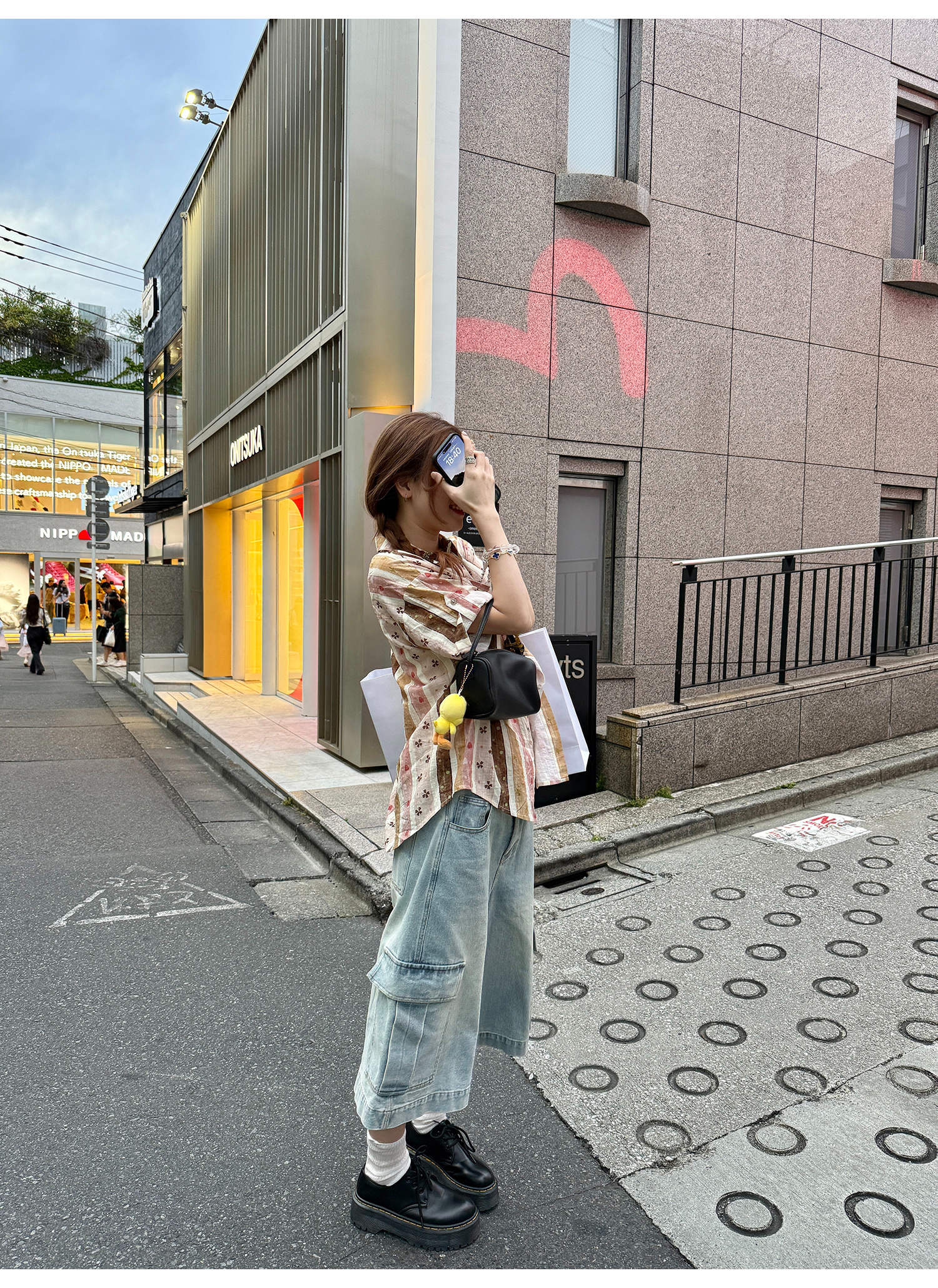 LelyMooch 体型カバー◎ カーゴデニムパンツ  LEM182