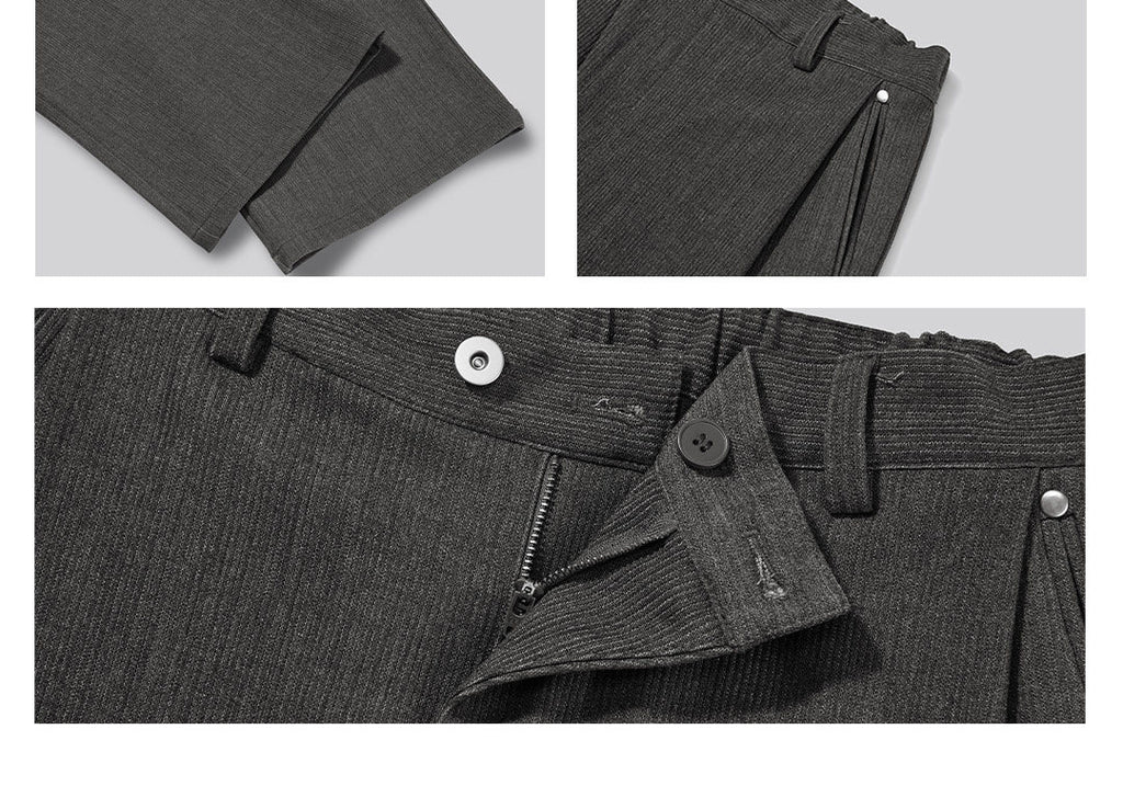 リヨセル混　不規則前立て ワイドパンツ LOM046