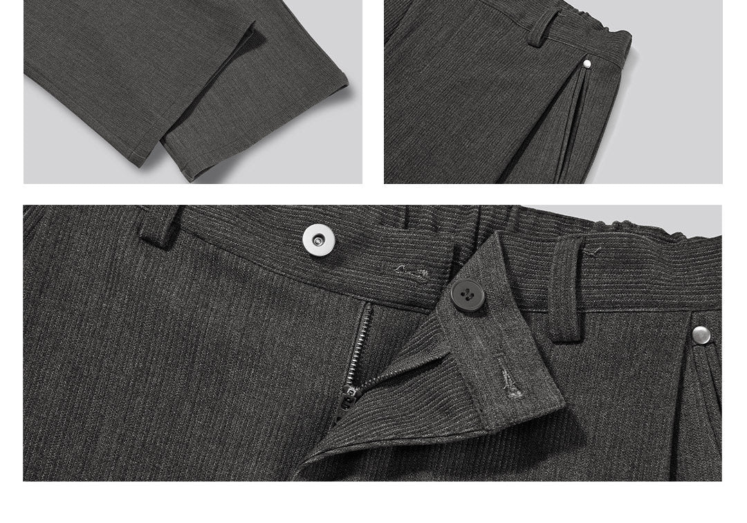 リヨセル混　不規則前立て ワイドパンツ LOM046