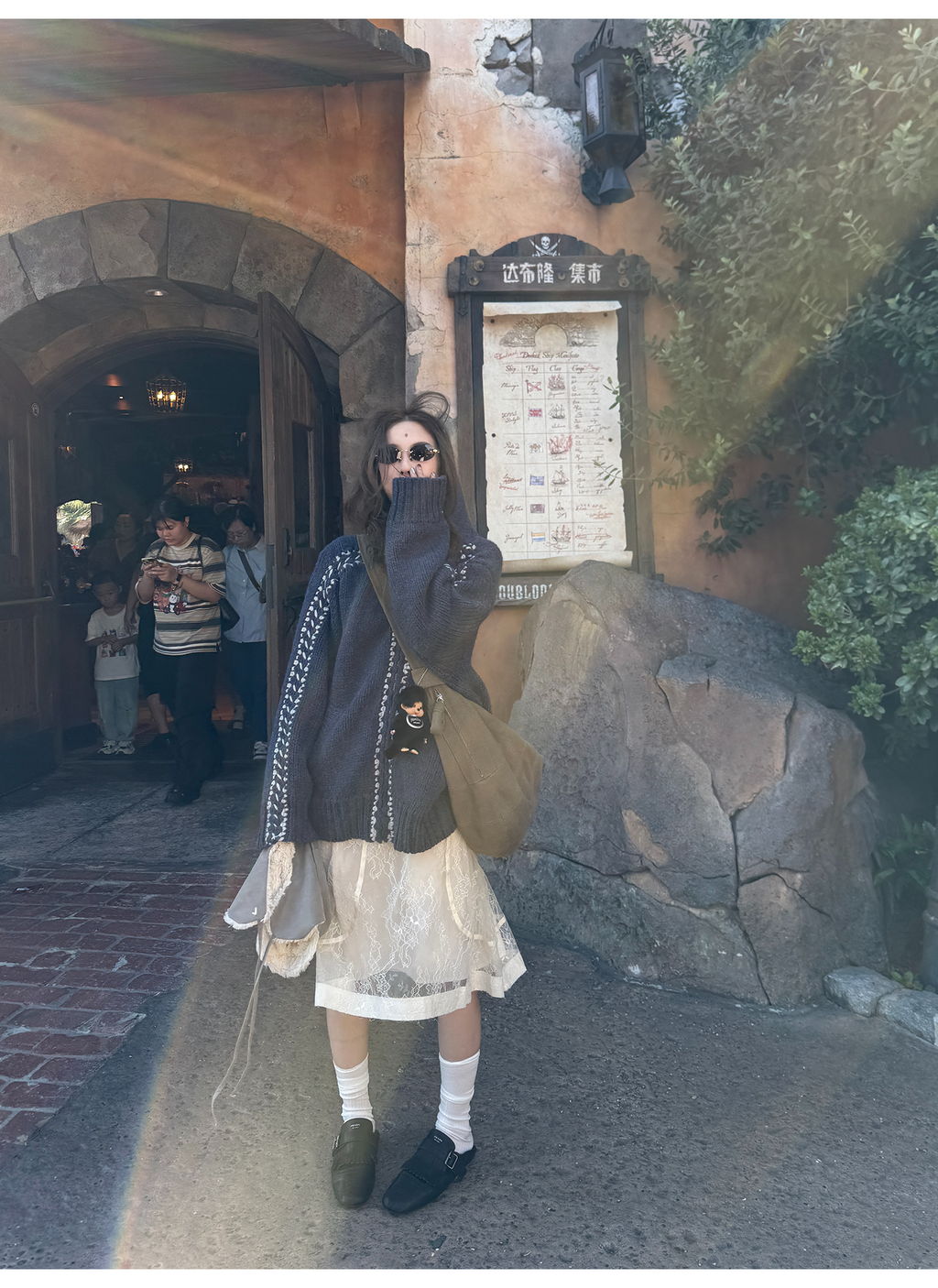 LelyMooch ハリ感レース×ドロストスカート  LEM239