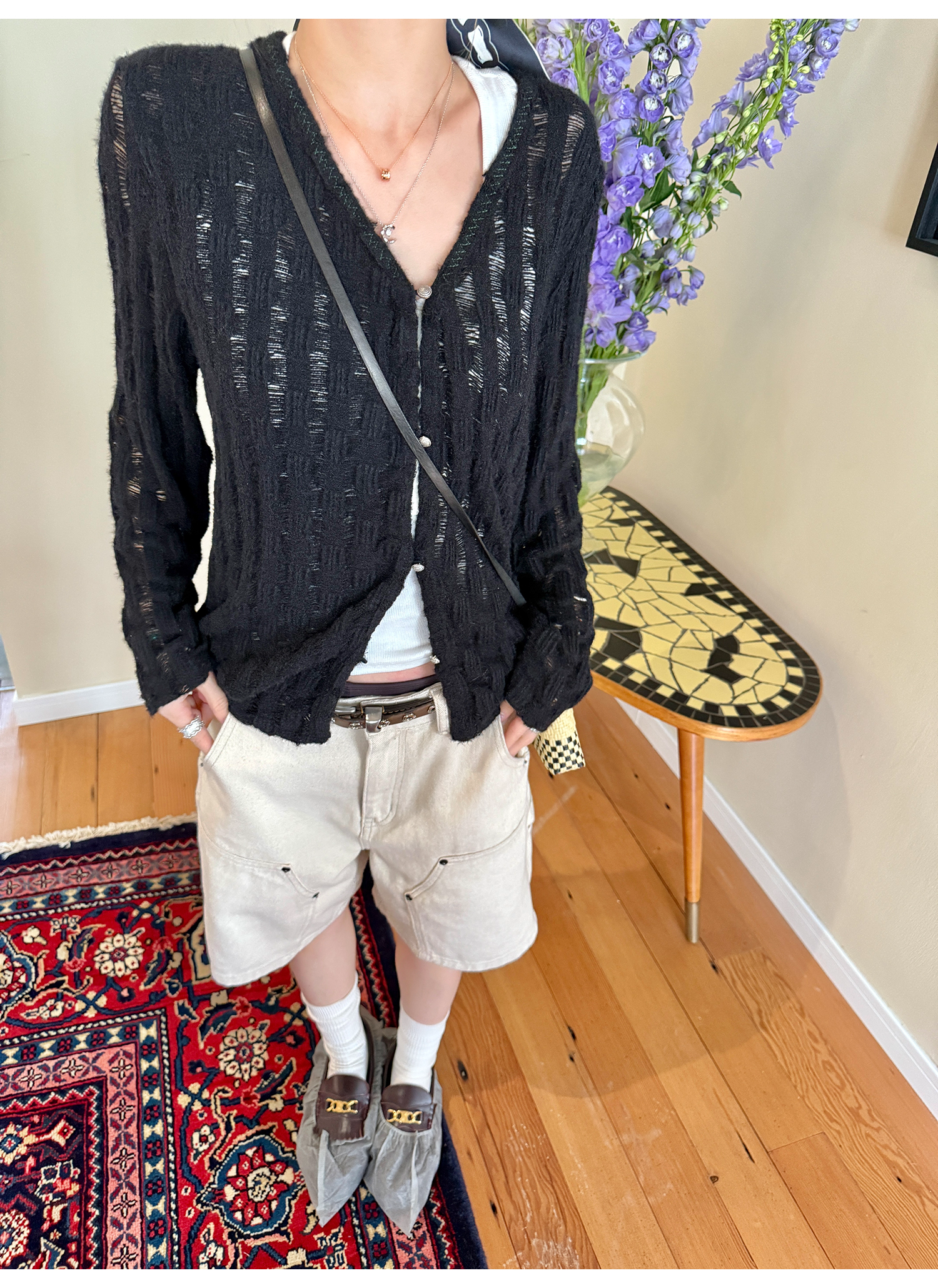 LelyMooch  夏万能デニム ハーフパンツ　マルチポケット  LEM118