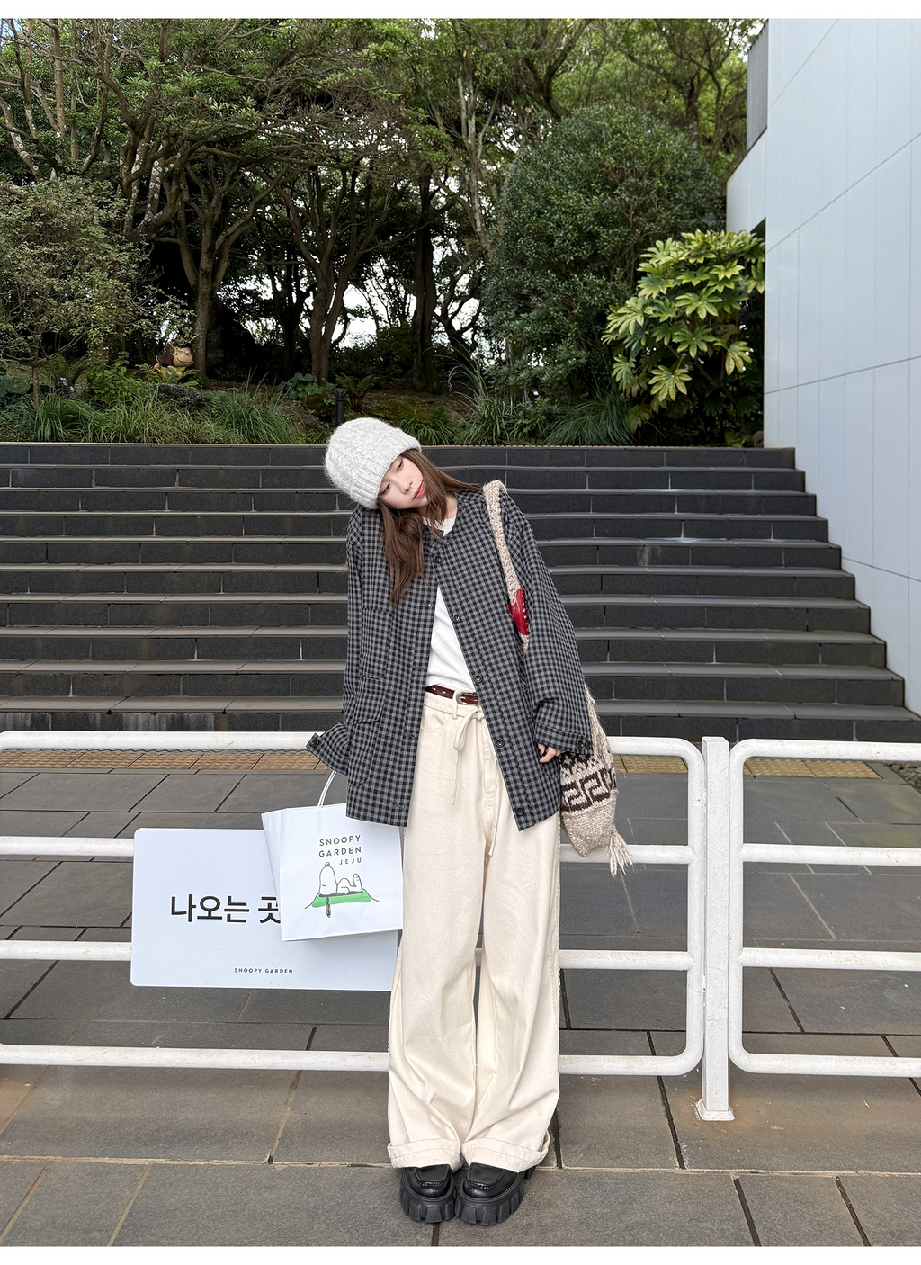 LelyMooch ブラックグレーチェックジャケット  LEM248