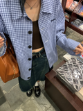 LelyMooch  ブルーチェックシャツジャケット  LEM072
