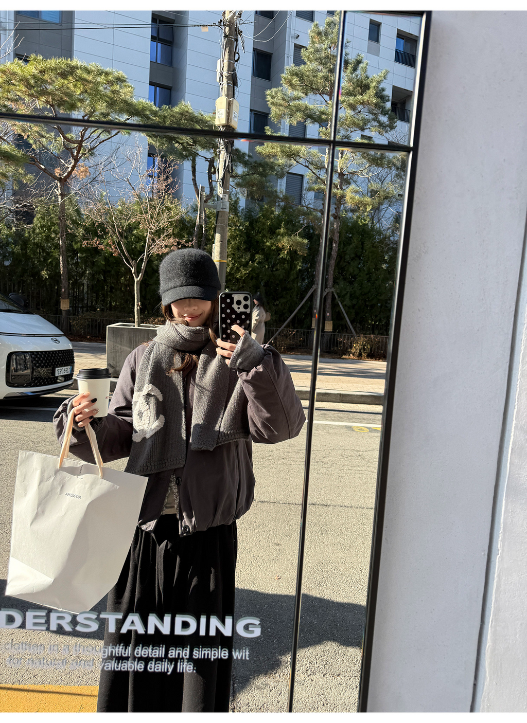 LelyMooch マフラー付き 中綿ブルゾン  LEM306