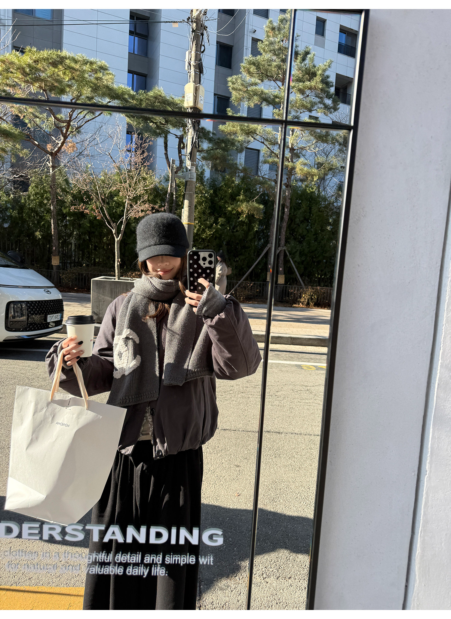 LelyMooch マフラー付き 中綿ブルゾン  LEM306