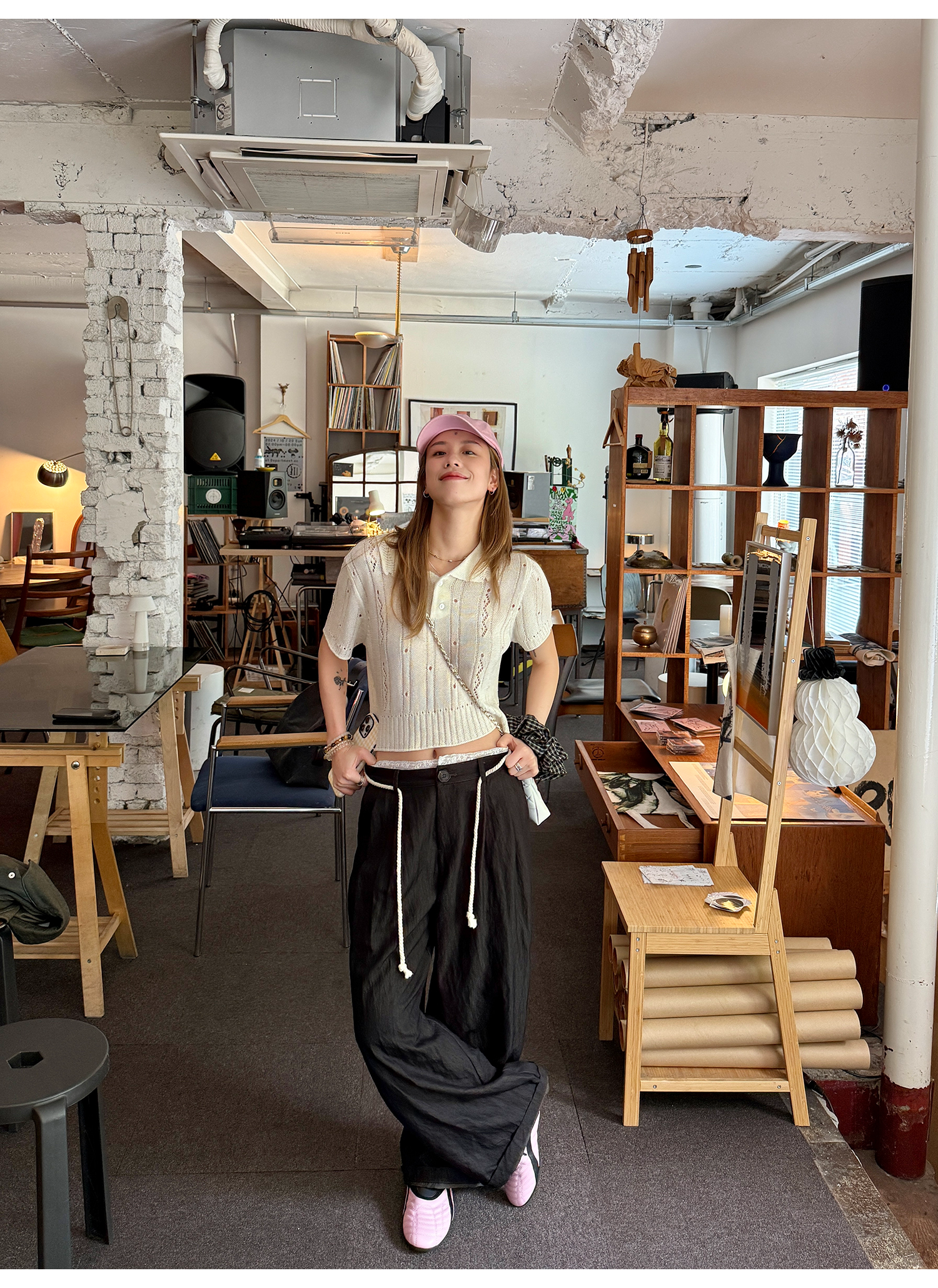 LelyMooch リボン付とろみパンツ　LEM167