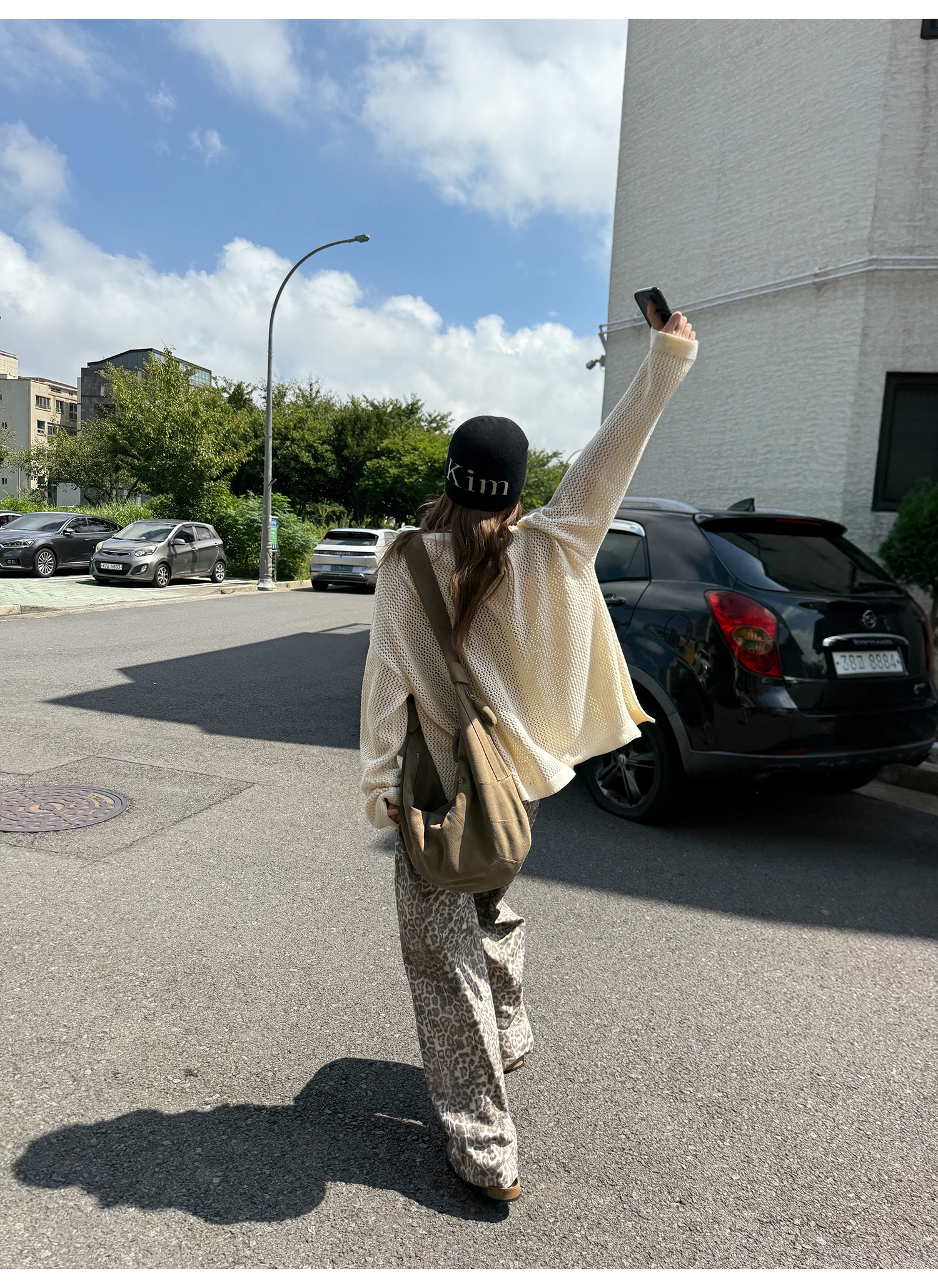 LelyMooch レオパード柄 ストレートワイドパンツ  LEM226