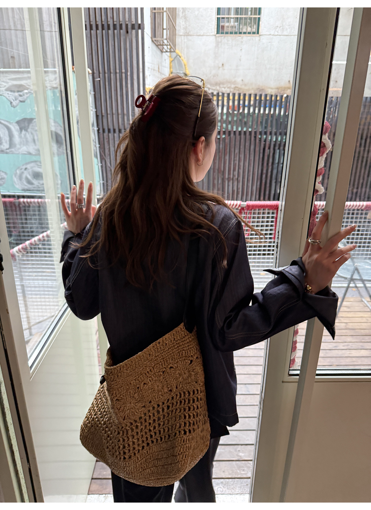 LelyMooch ショート丈 デニム風 ジャケット  LEM222