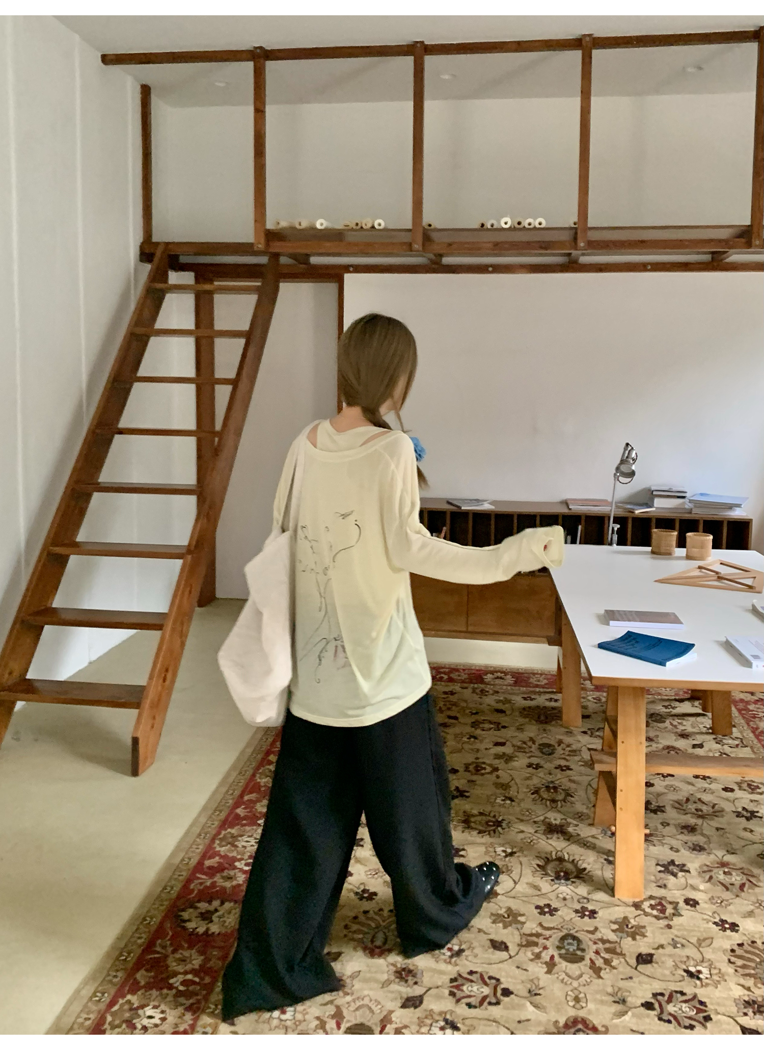 LelyMooch  シルエット抜群　ワイドスラックス  LEM121