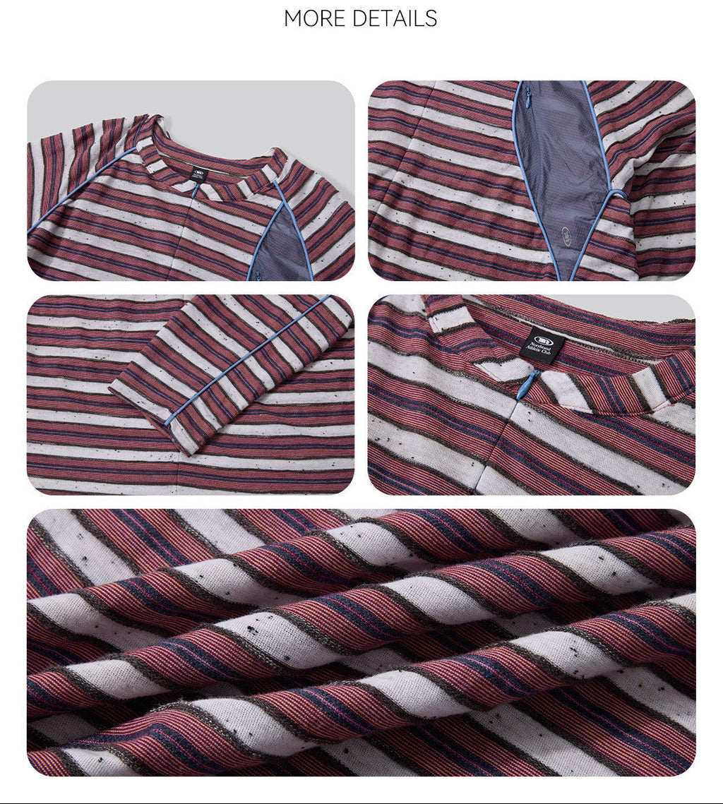 Striped Half-Zip Long Sleeve LOM104