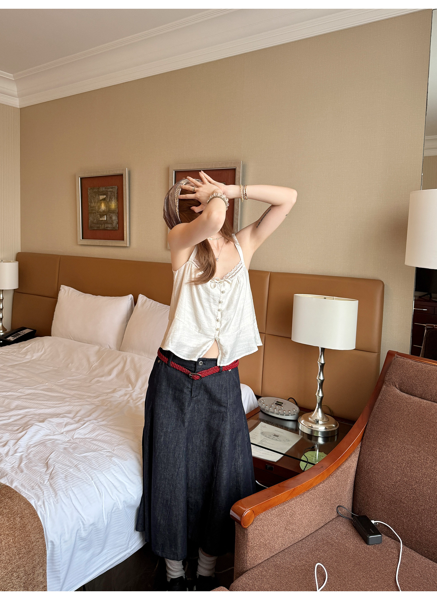 LelyMooch 通年使えるAラインデニムスカート   LEM202