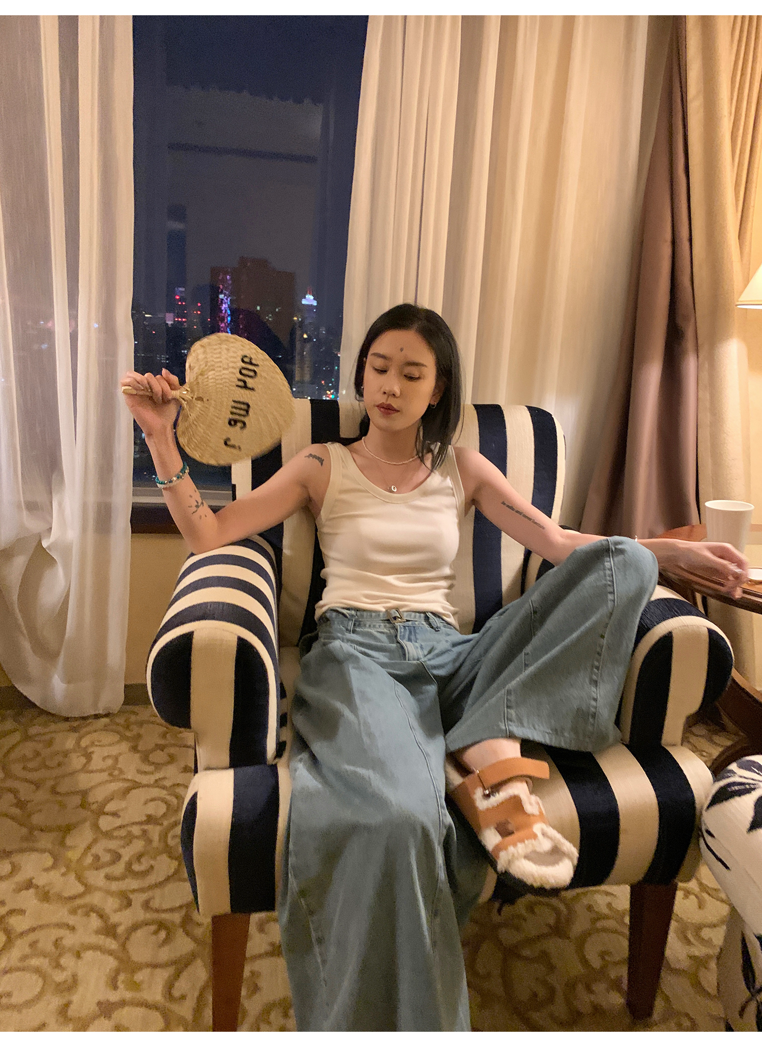 LelyMooch Back Lace Knit Tank Top LEM073