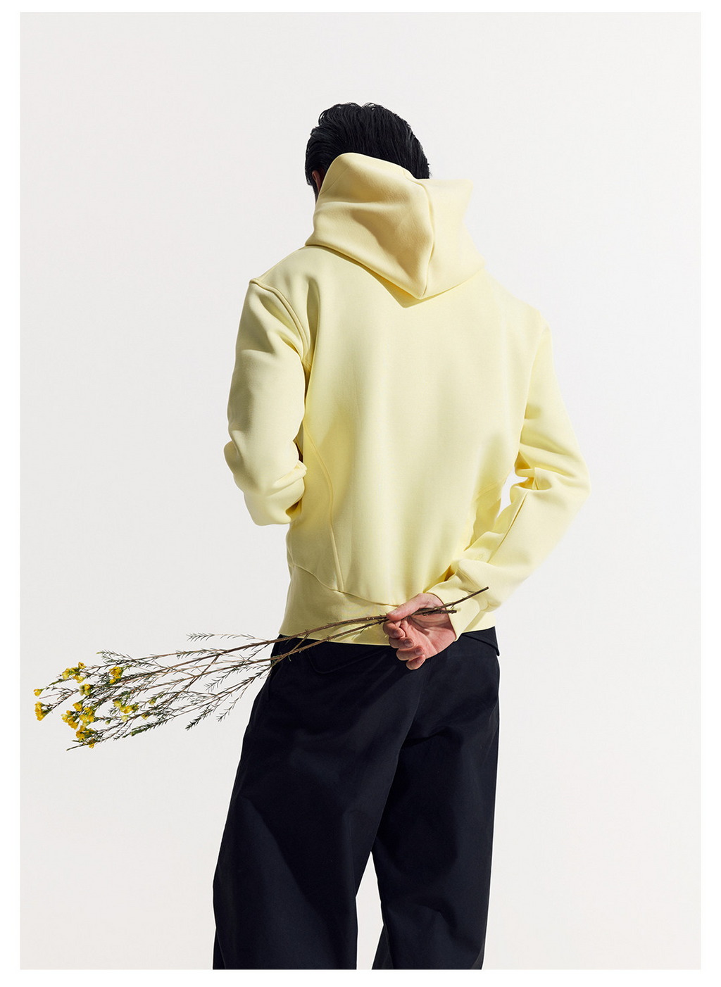 斜めジップ ダンボール素材 パーカー  LOM048