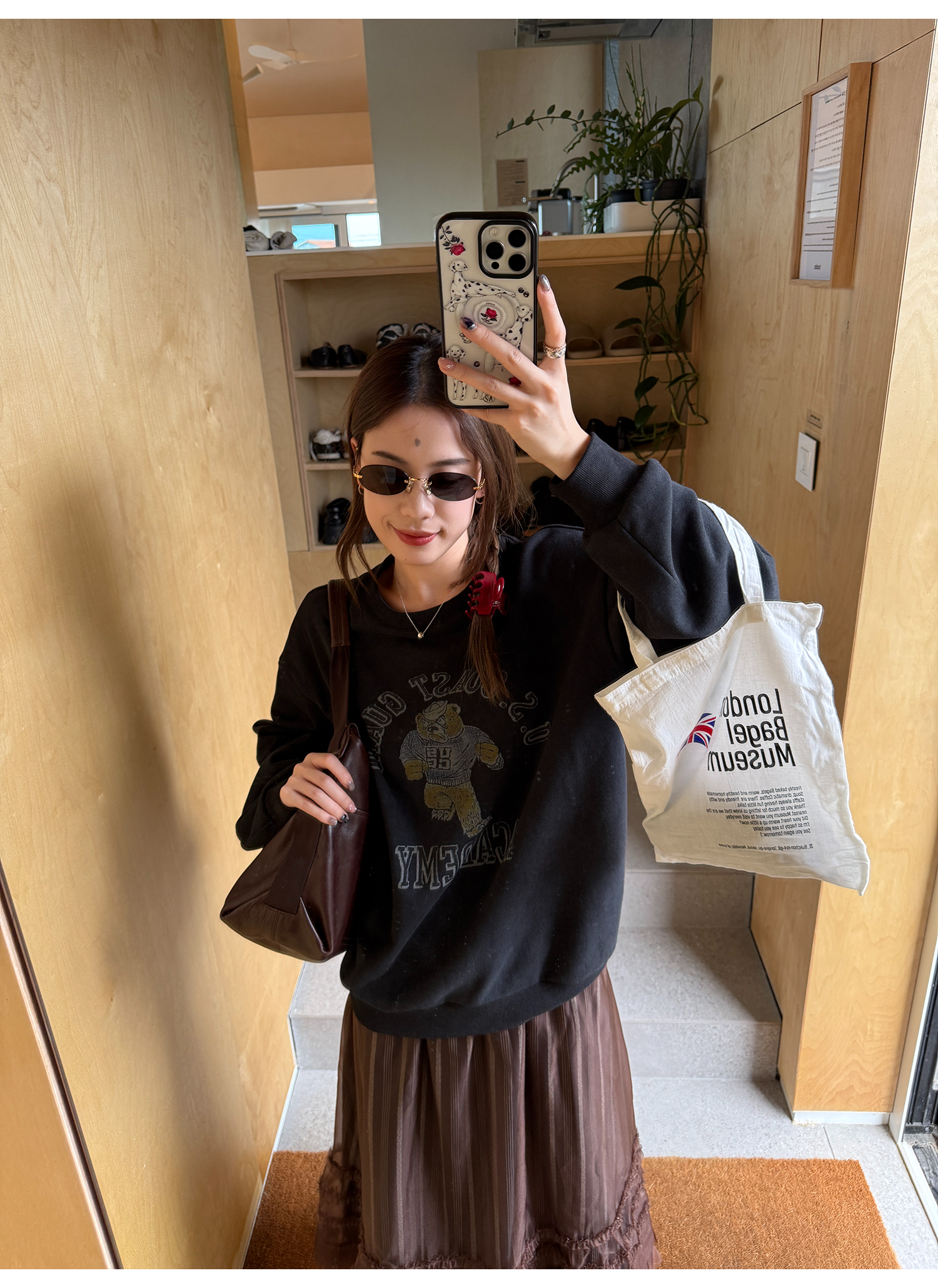 LelyMooch くまプリント古着風スウェット  LEM231