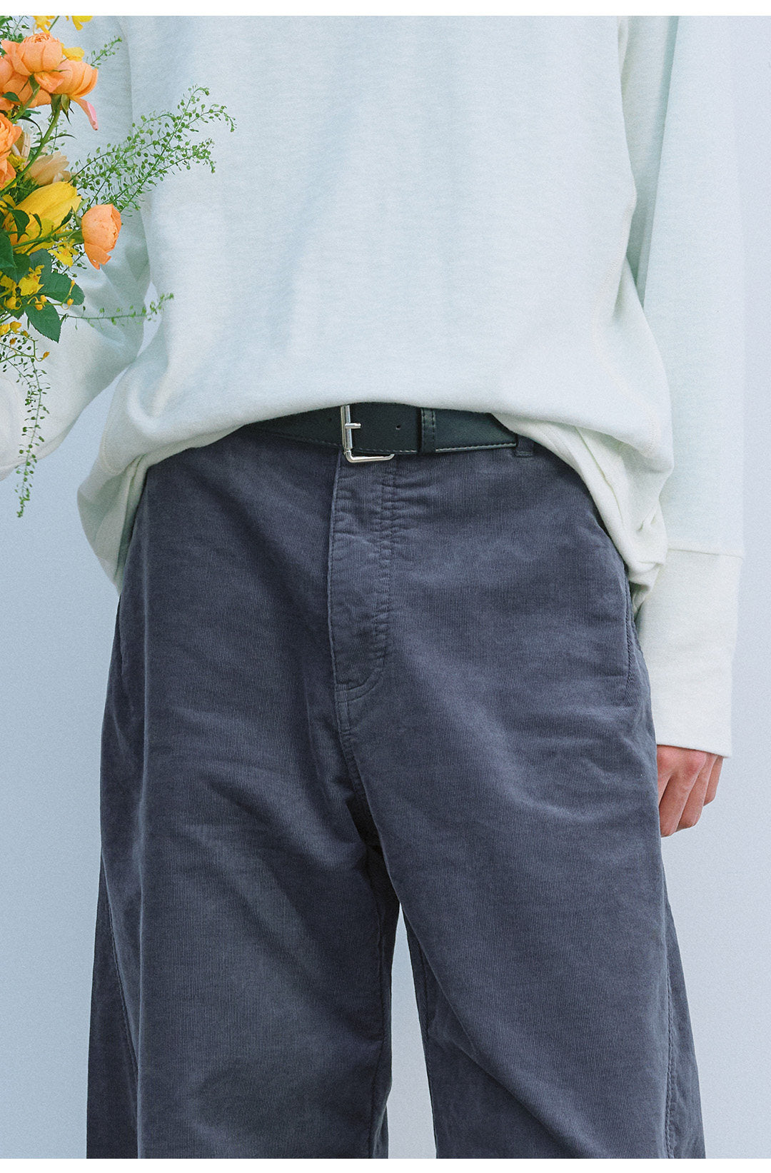 プレミアムコーデュロイ カーブパンツ  LOM109