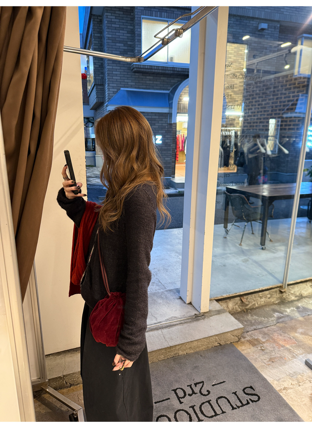 LelyMooch チェック柄パイピング ニット  LEM293