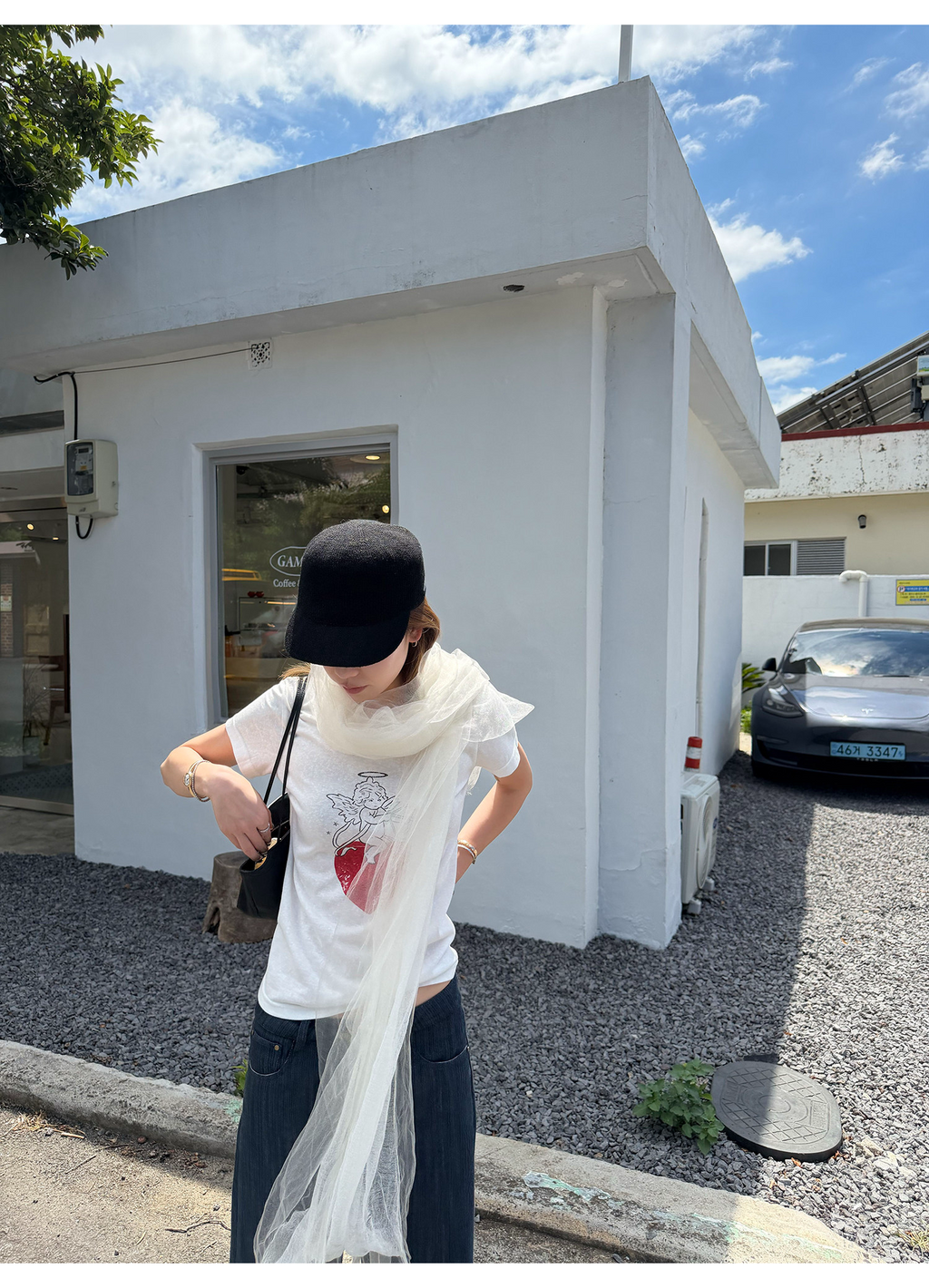 LelyMooch キューピッドプリントTシャツ  LEM397