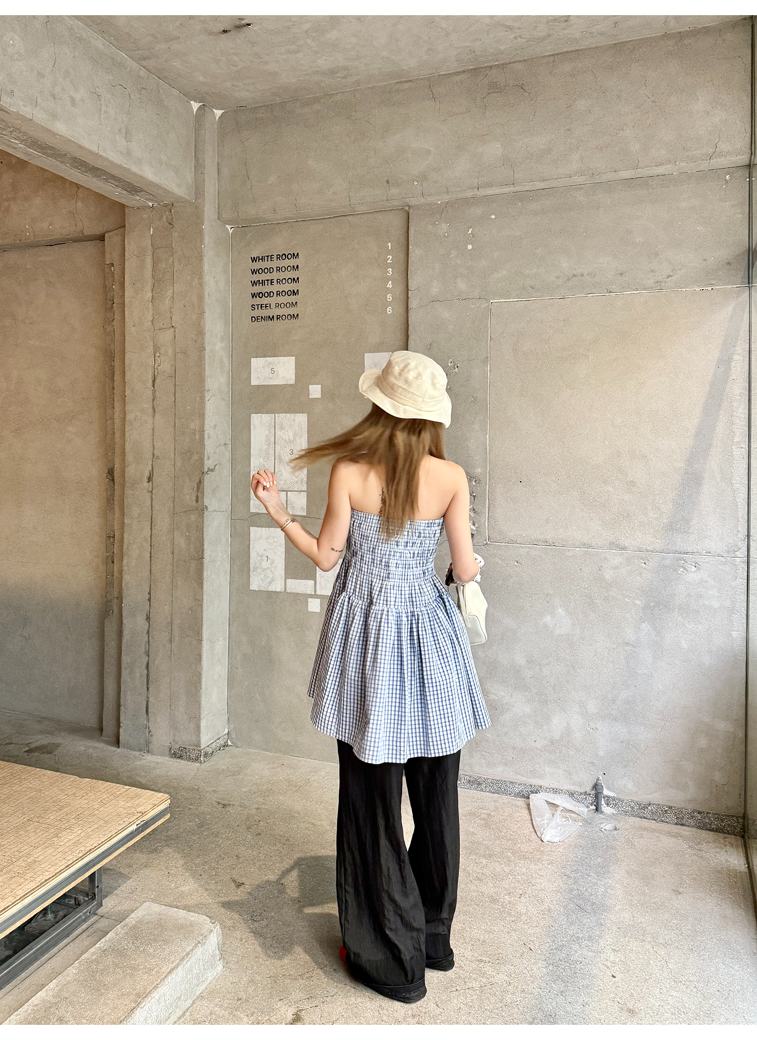 LelyMooch 2WAYギンガム スカート／チューブトップ  LEM176