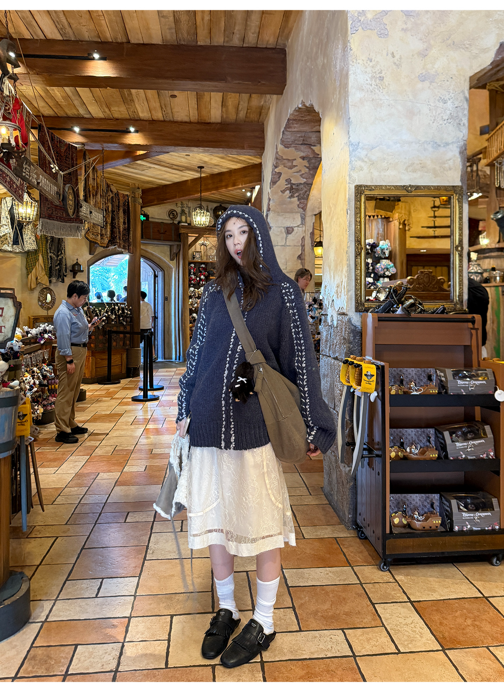 LelyMooch ケーブル編み×バイカラーフーディ  LEM246