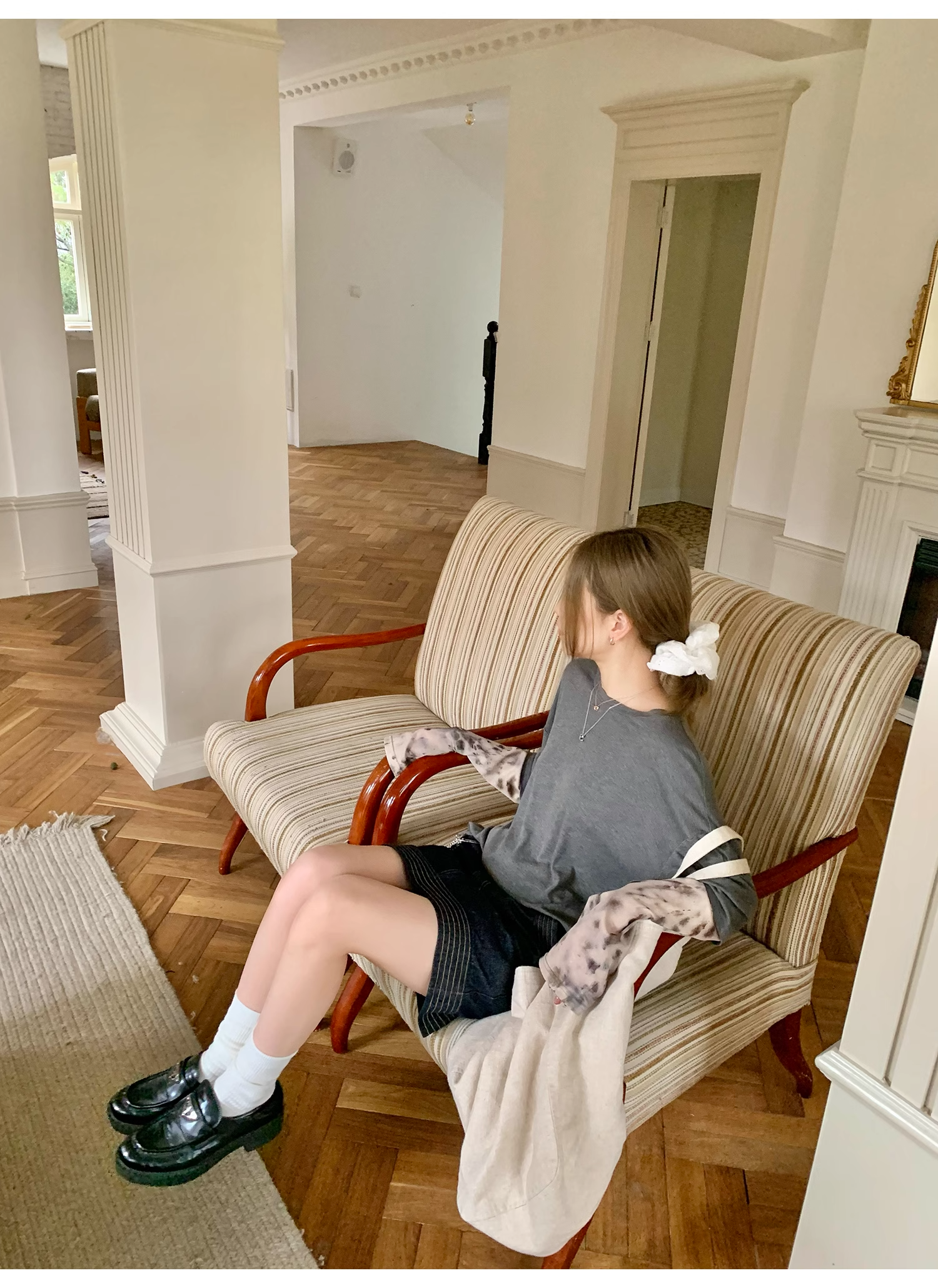 LelyMooch  レオパード柄袖  ロンTシャツ  LEM117