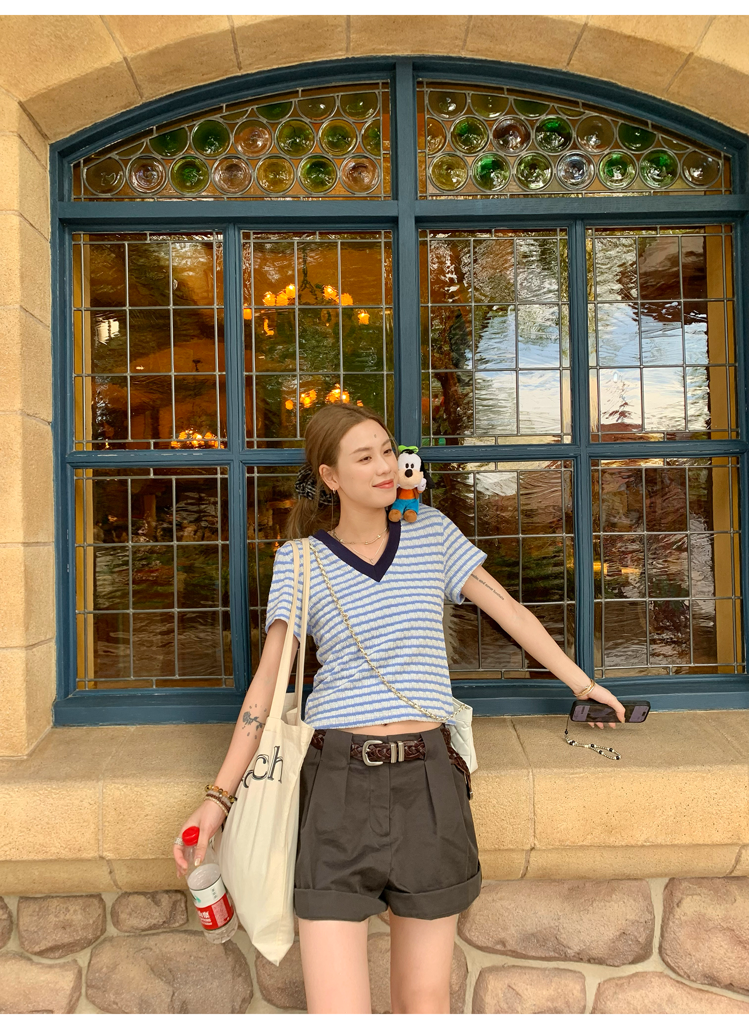 LelyMooch 楽ちん×細見え！2WAYロールアップショーパン  LEM161