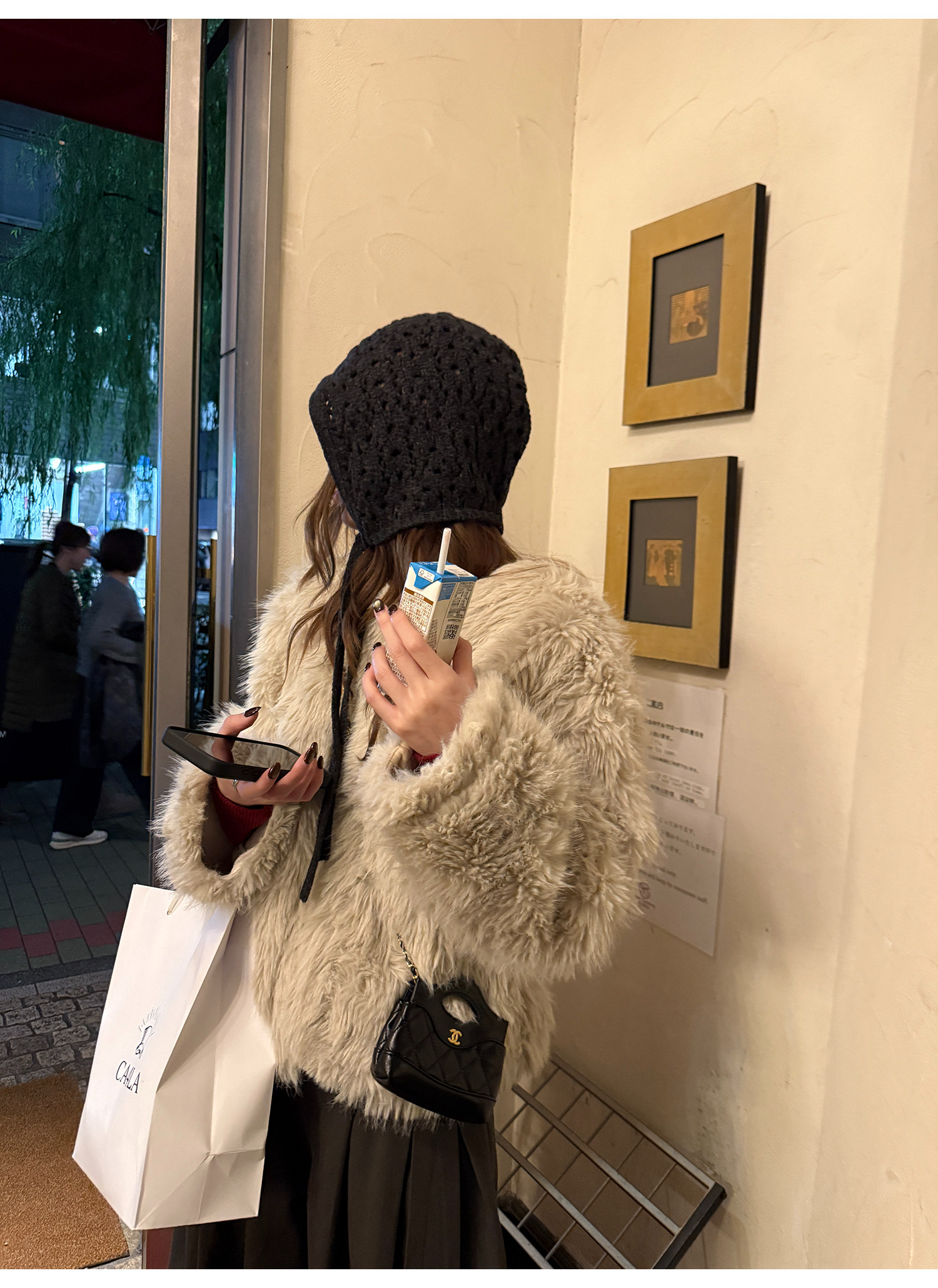 LelyMooch ロングパイル ノーカラー エコファー  LEM284