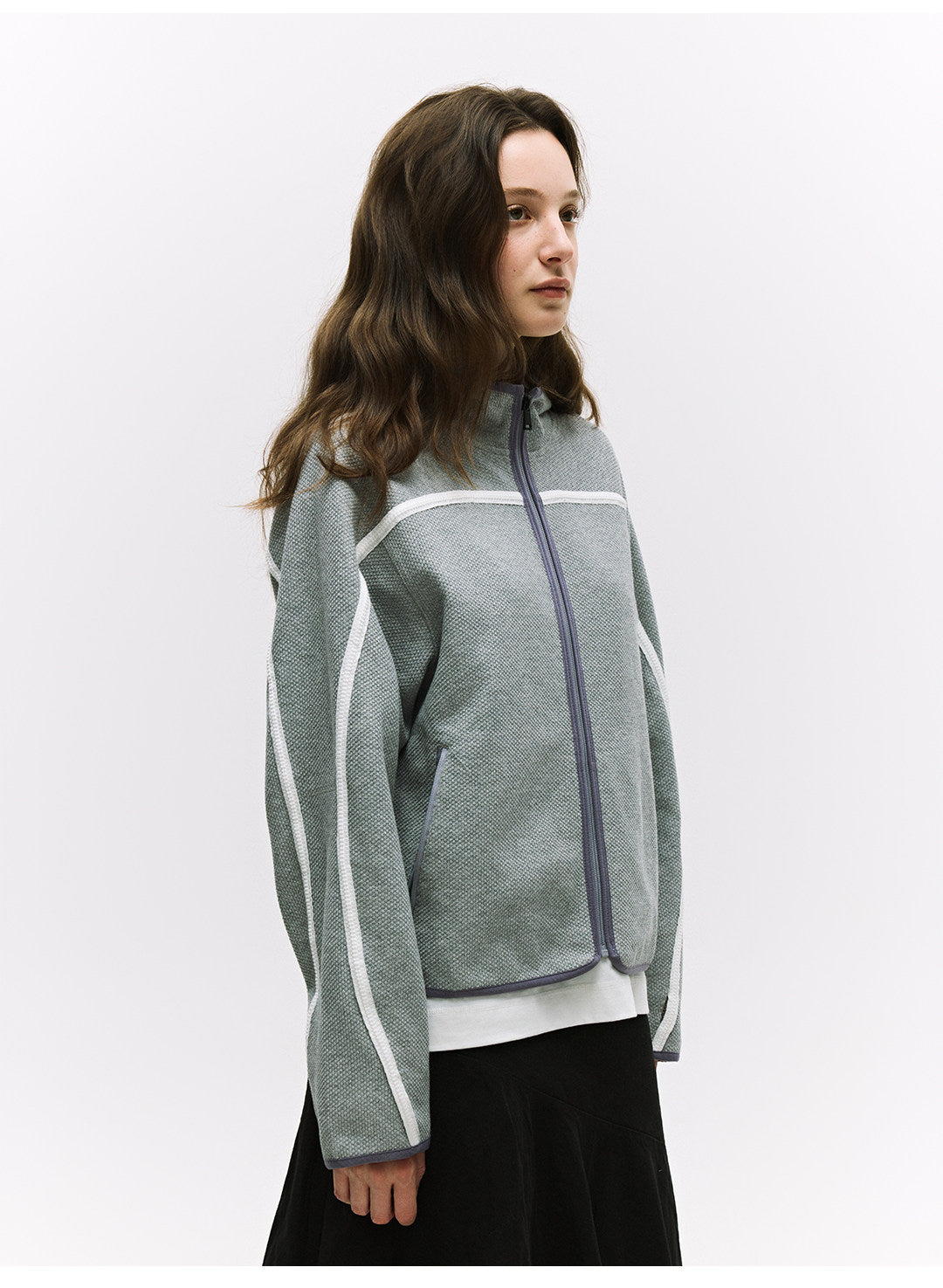 Color Block Taped Hoodie Jacket (3 colors) LOM052