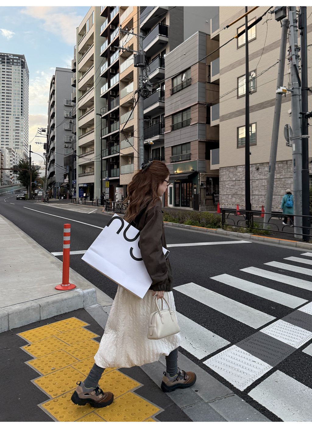 LelyMooch ドロスト ロングスカート シワ感素材 前後差  LEM288