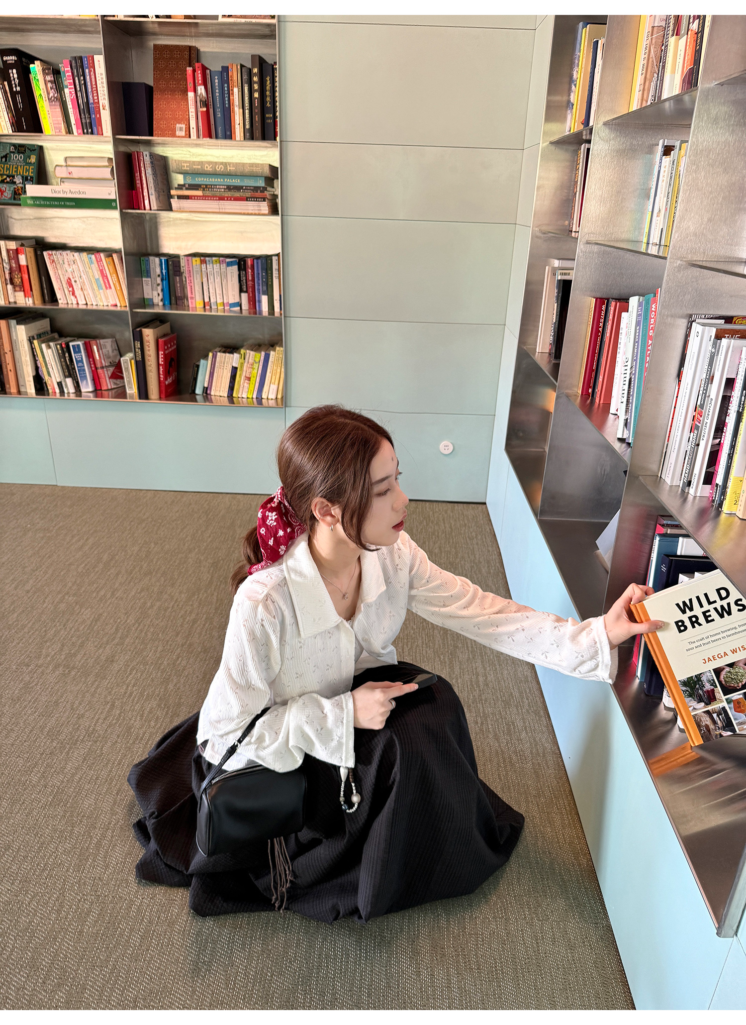 LelyMooch ふんわりチェックロングスカート  LEM208