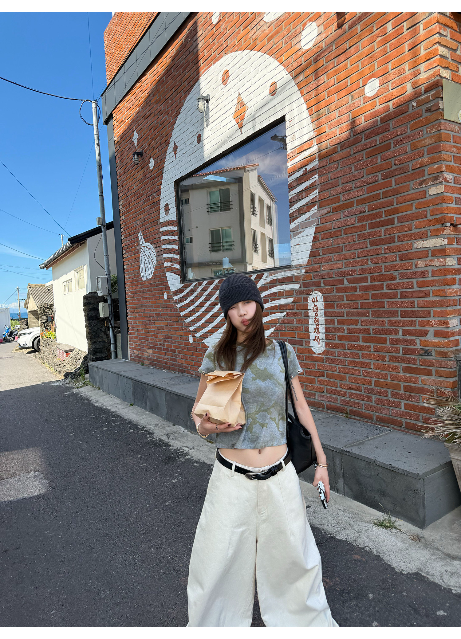 LelyMooch ウォッシュ迷彩 コンパクトTシャツ　LEM393