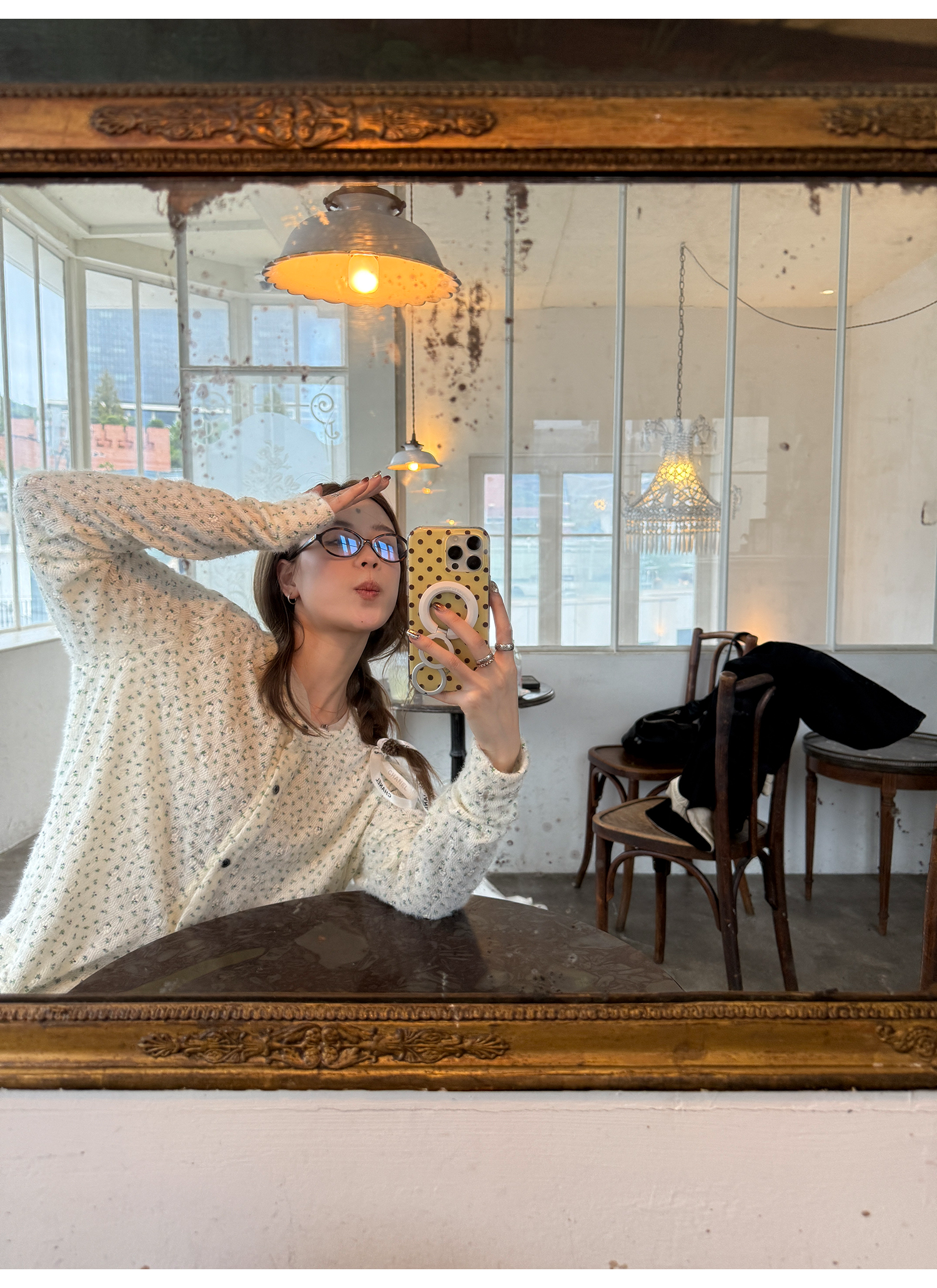 LelyMooch 花柄ふわもちニット　LEM254