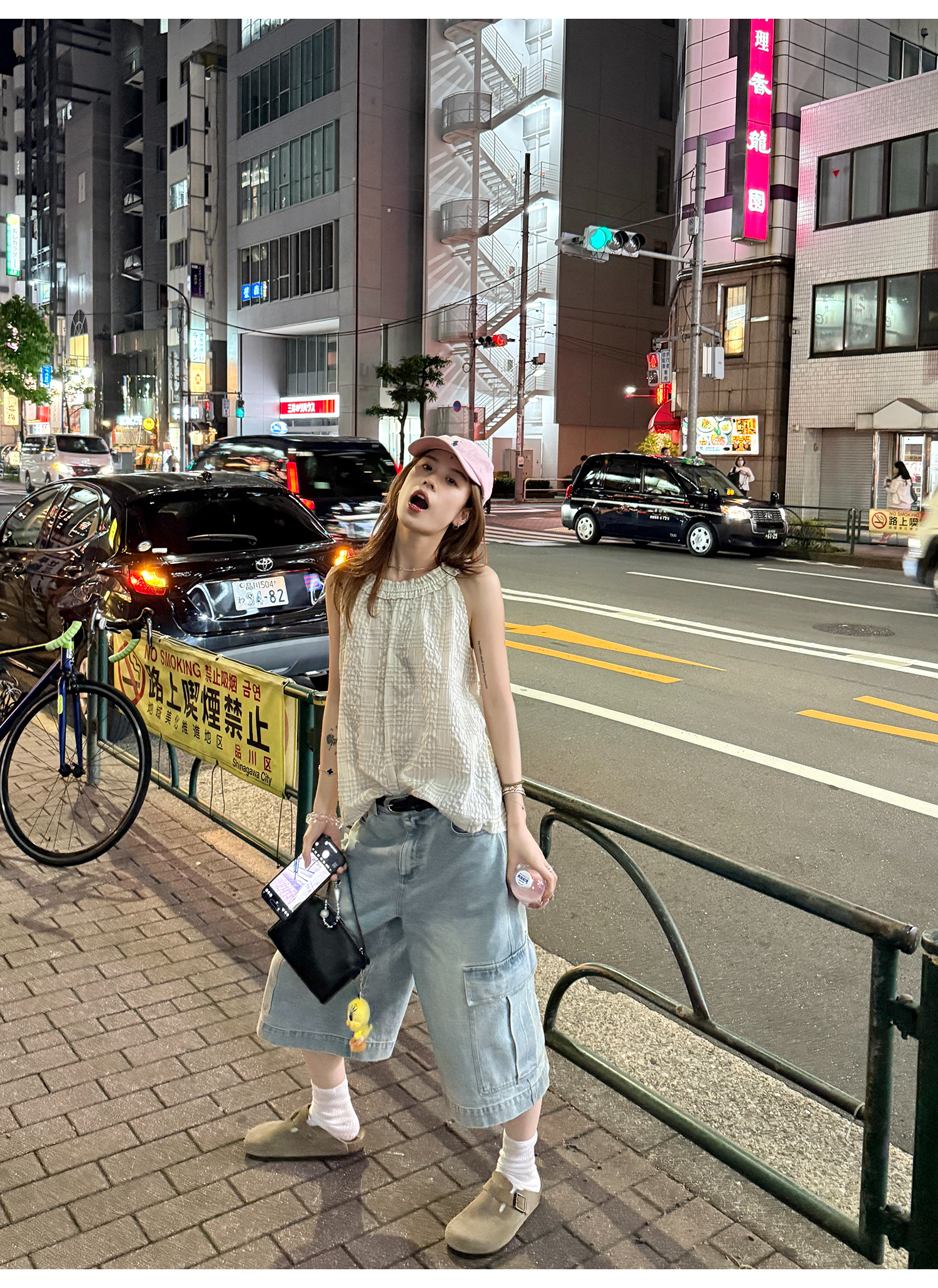 LelyMooch 体型カバー◎ カーゴデニムパンツ  LEM182