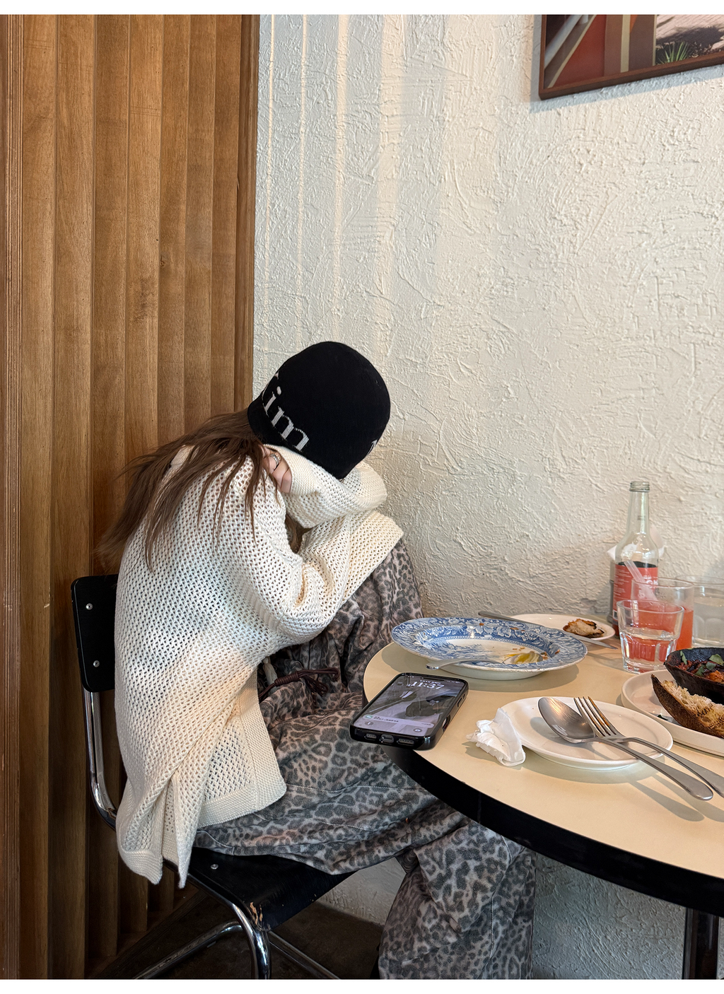 LelyMooch ゆるニットフリンジカーディガン  LEM249