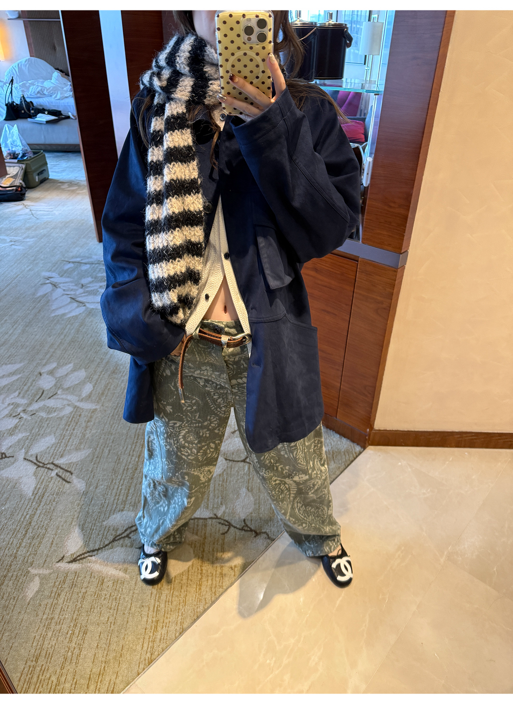 LelyMooch あったかフリース×スエードジャケット  LEM238